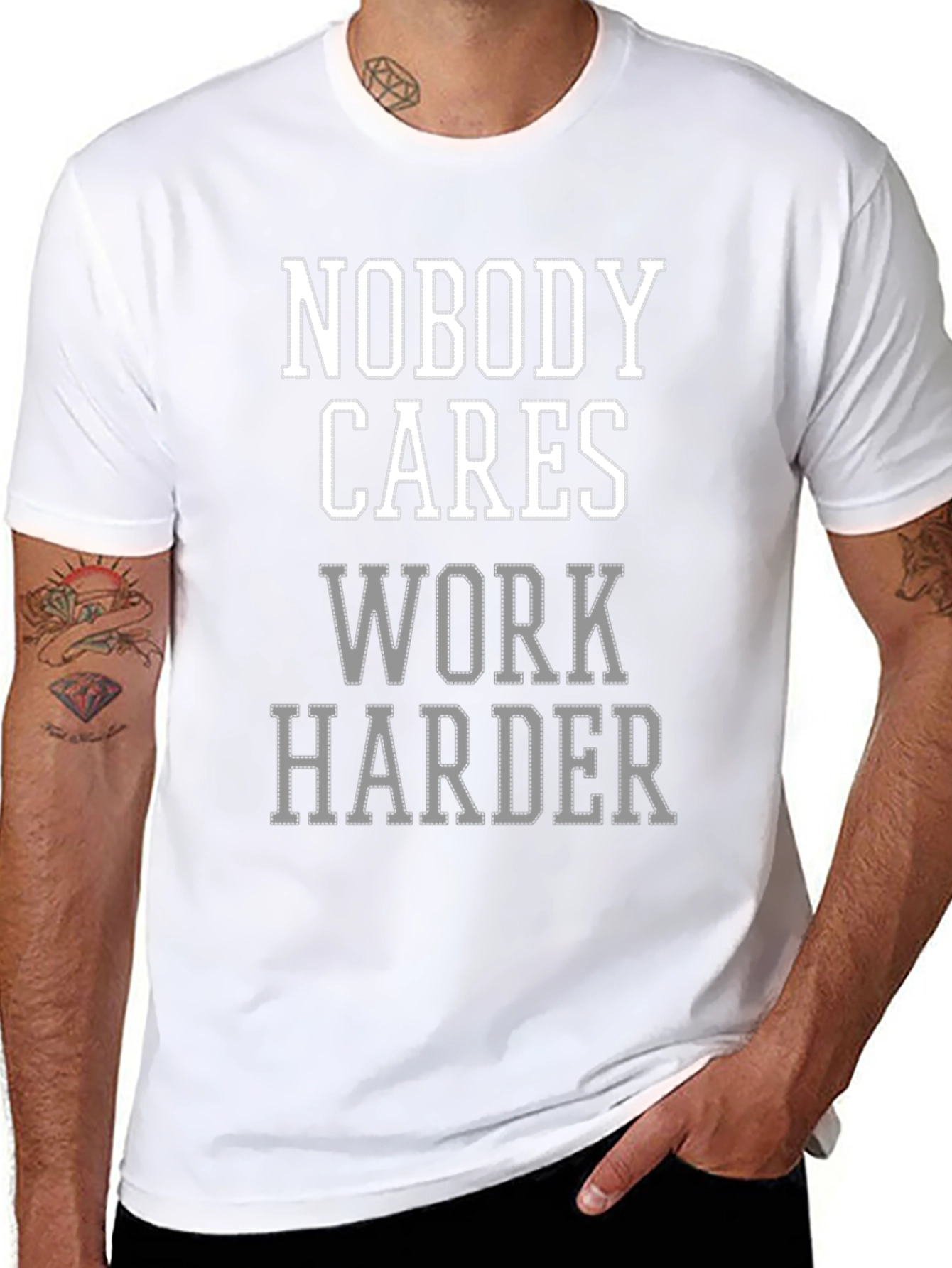 Nobody Cares Work Harder Graphic Tee - Black