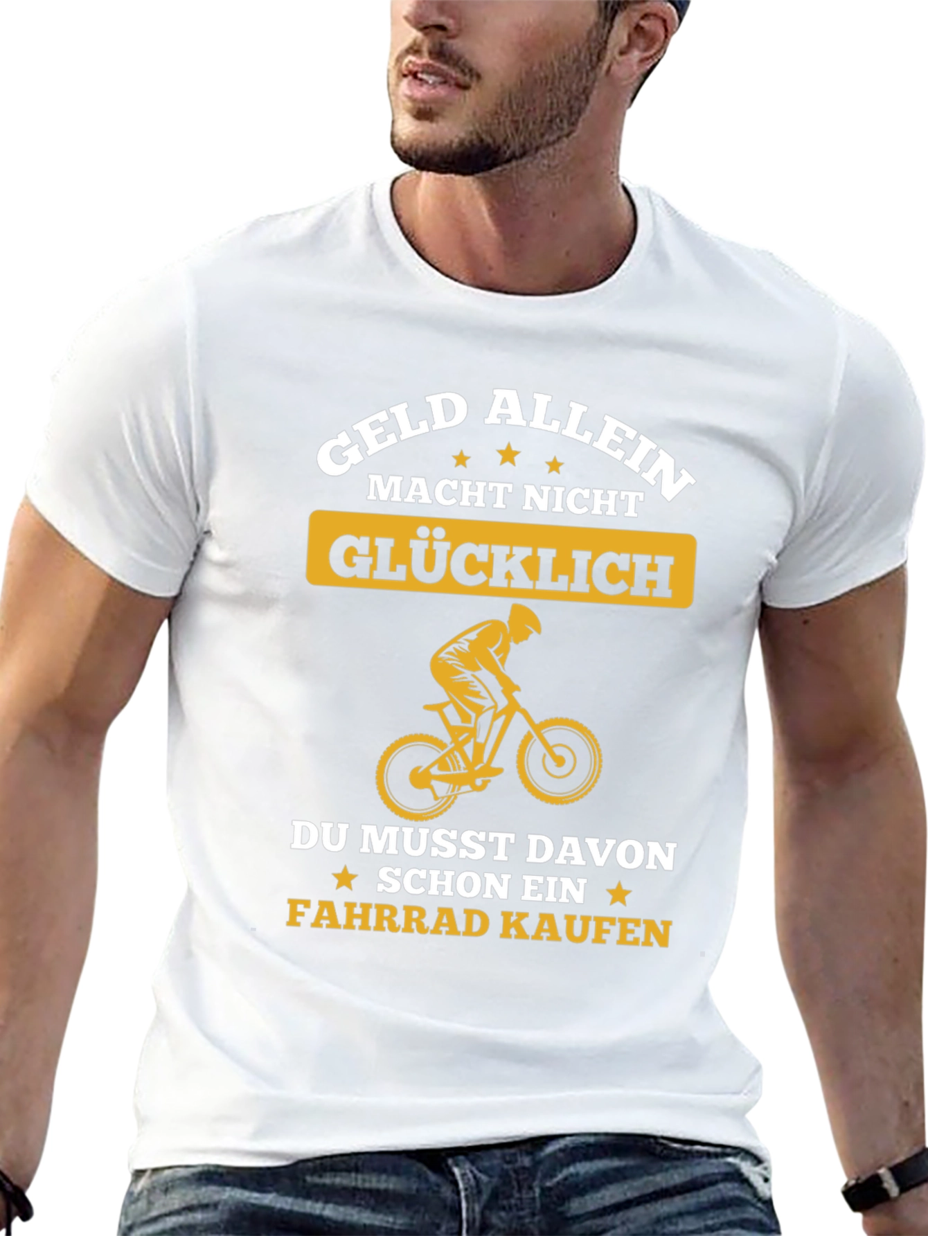 Funny German Bike T-Shirt: Geld Allein Macht Nicht Glücklich