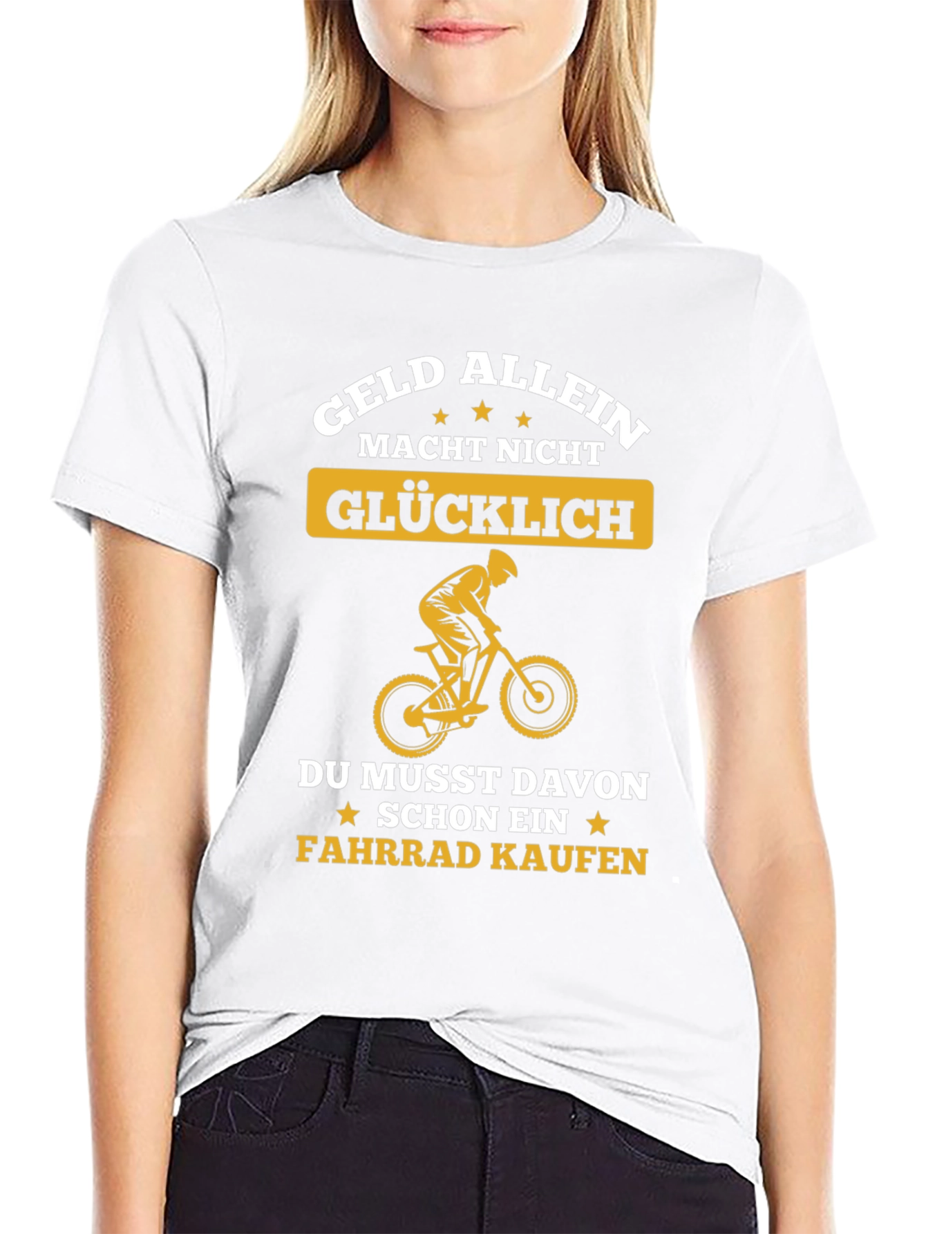 Funny German Bike T-Shirt: Geld Allein Macht Nicht Glücklich