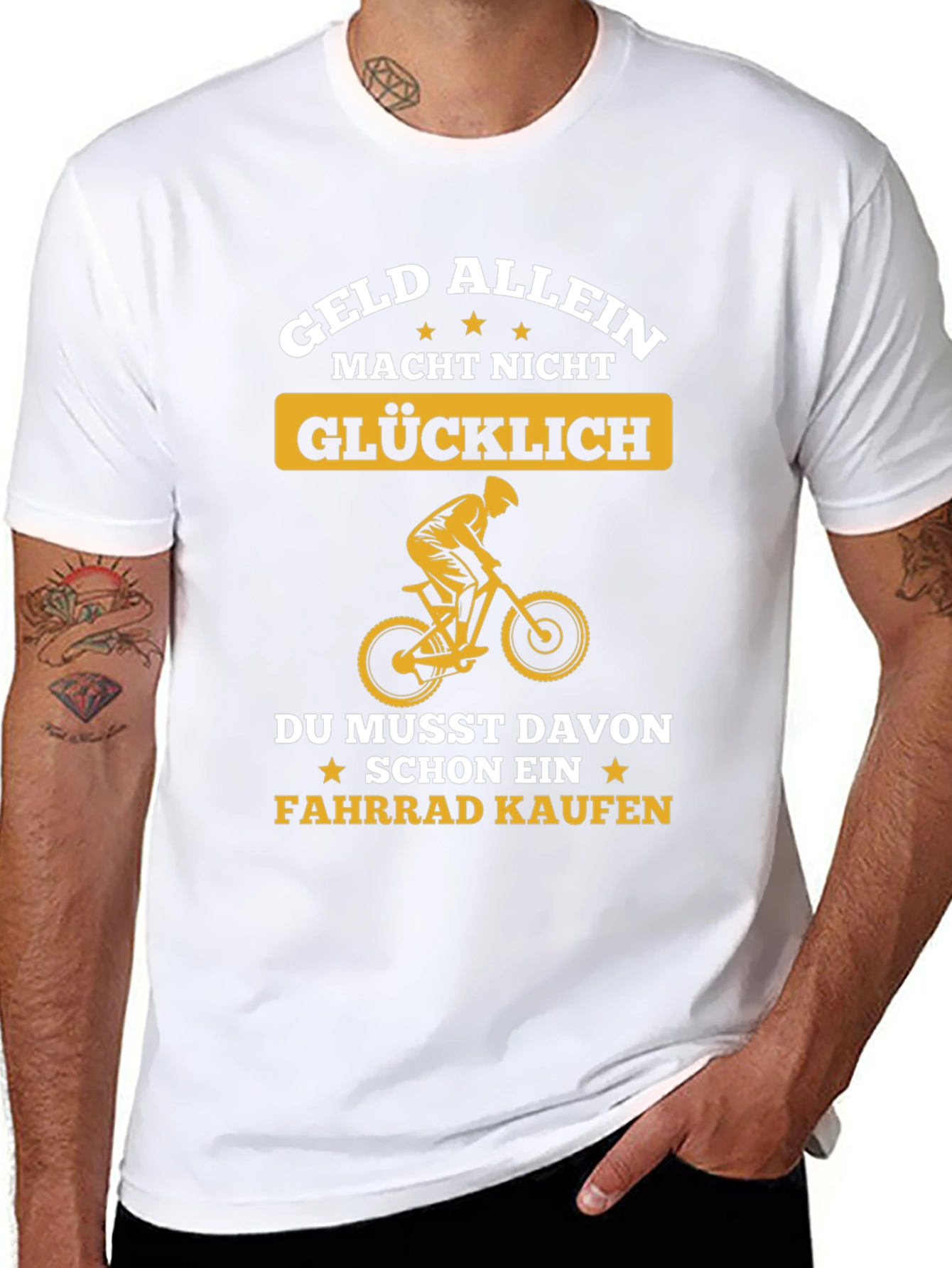 Funny German Bike T-Shirt: Geld Allein Macht Nicht Glücklich