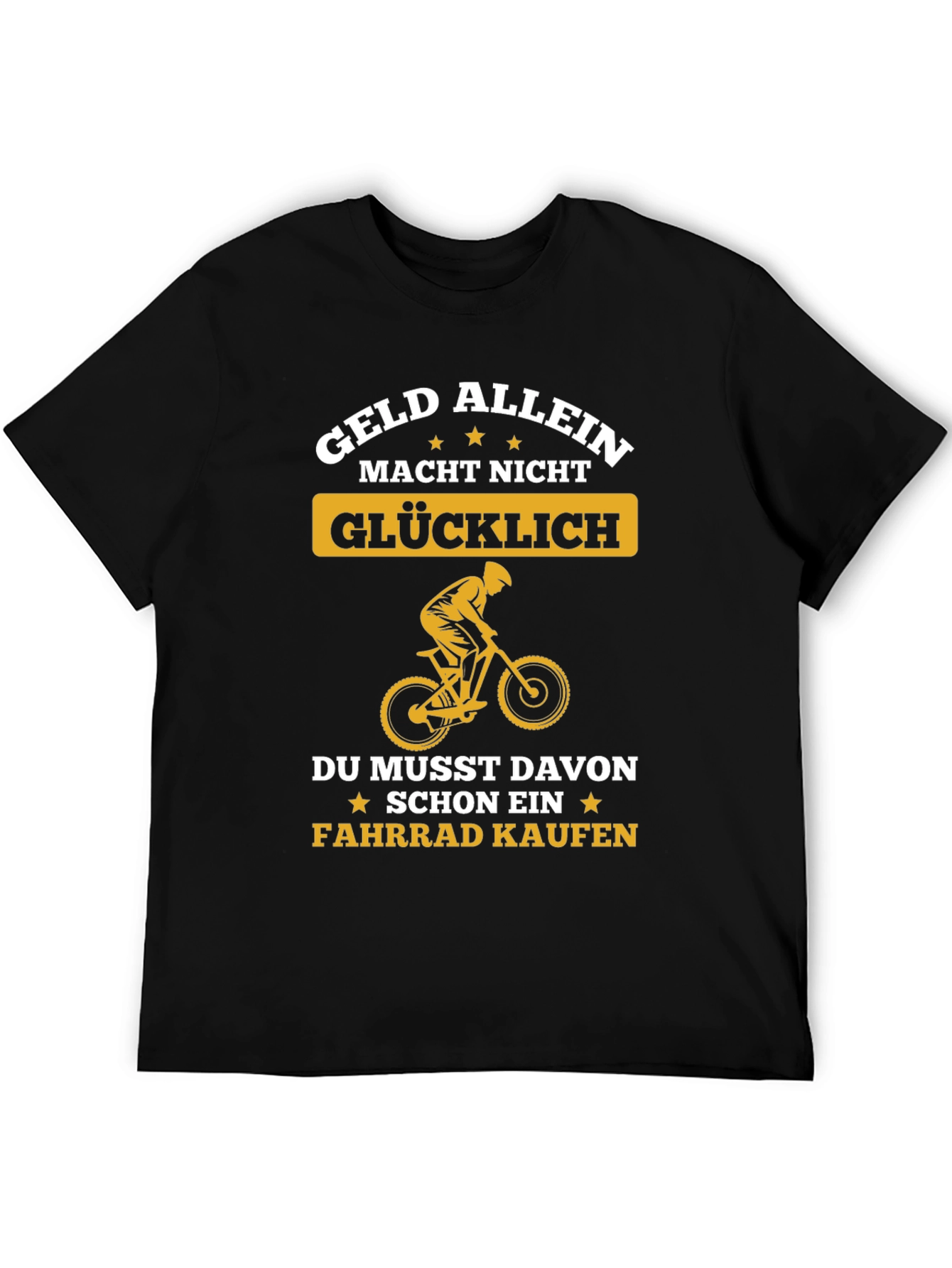 Funny German Bike T-Shirt: Geld Allein Macht Nicht Glücklich
