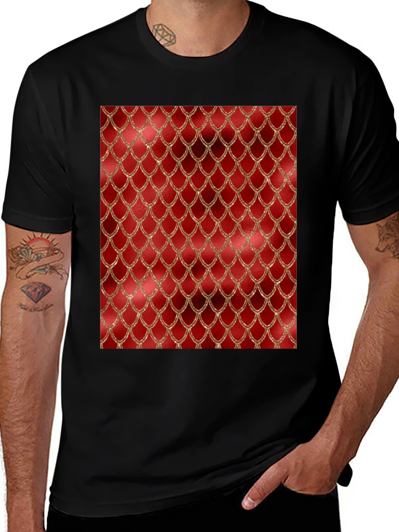 Red Dragon Scale Graphic Tee