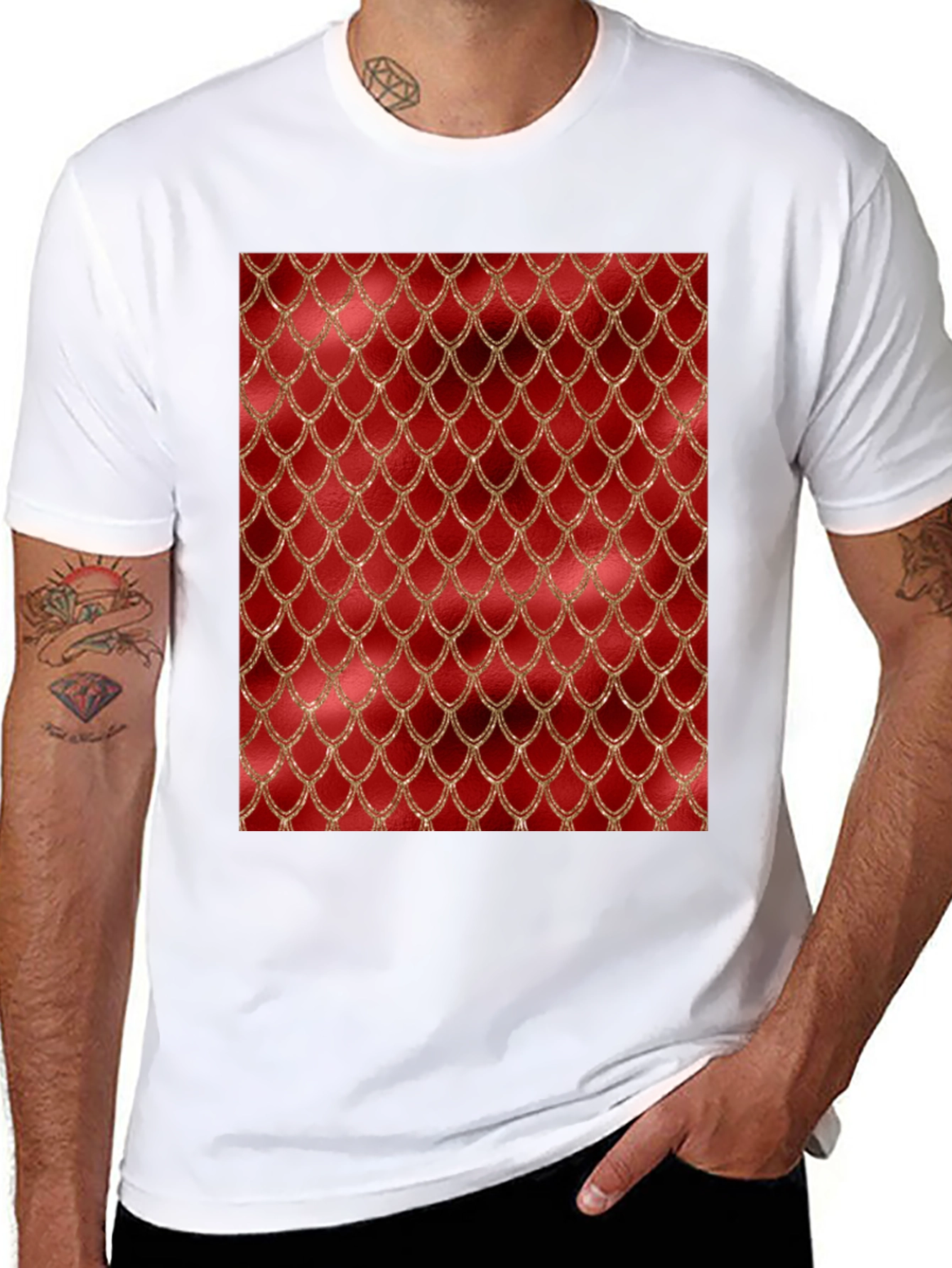 Red Dragon Scale Graphic Tee