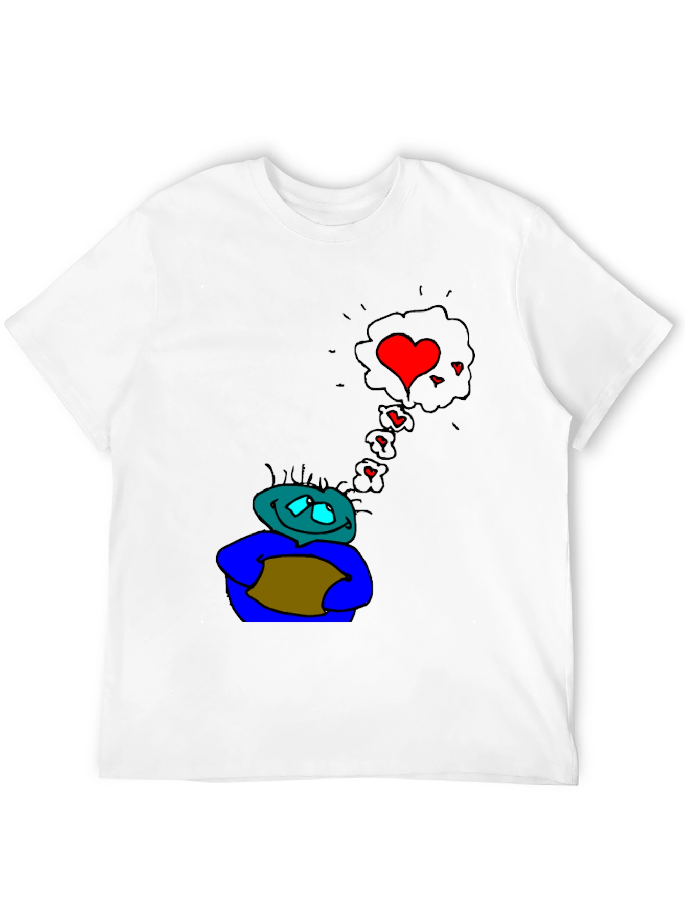 Cartoon Character Heart Dream Black T-Shirt