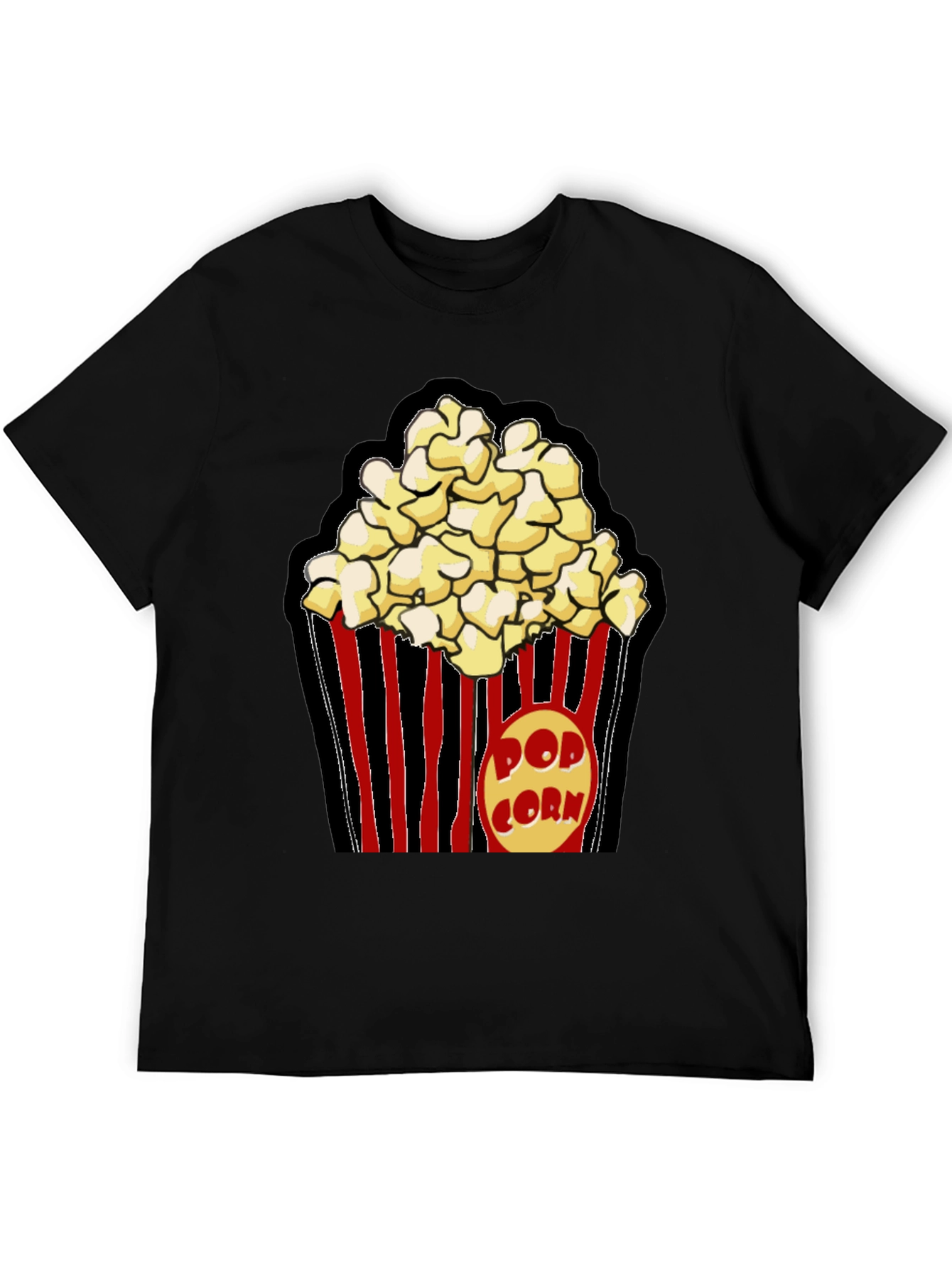 Popcorn Graphic Black T-Shirt