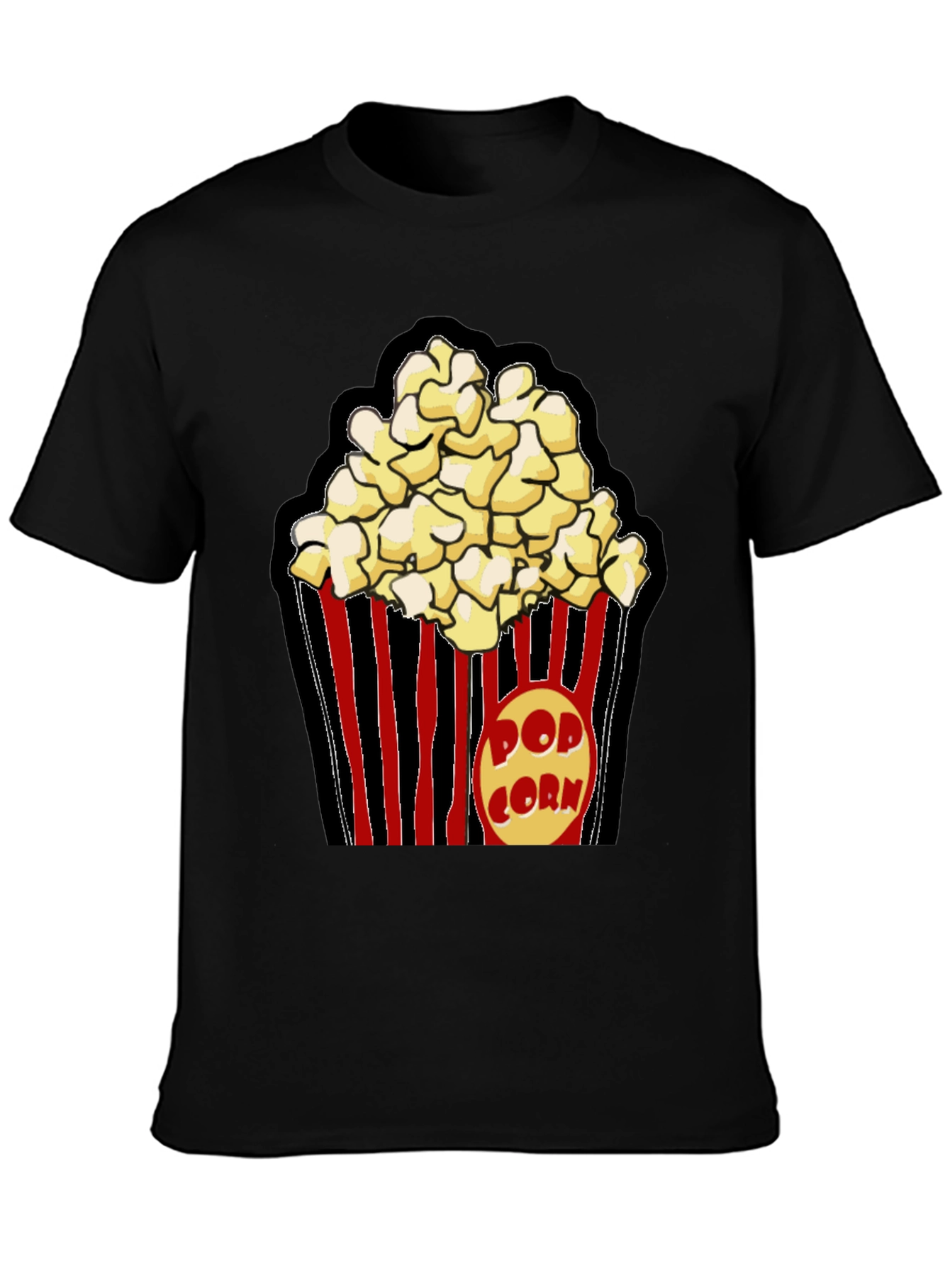 Popcorn Graphic Black T-Shirt