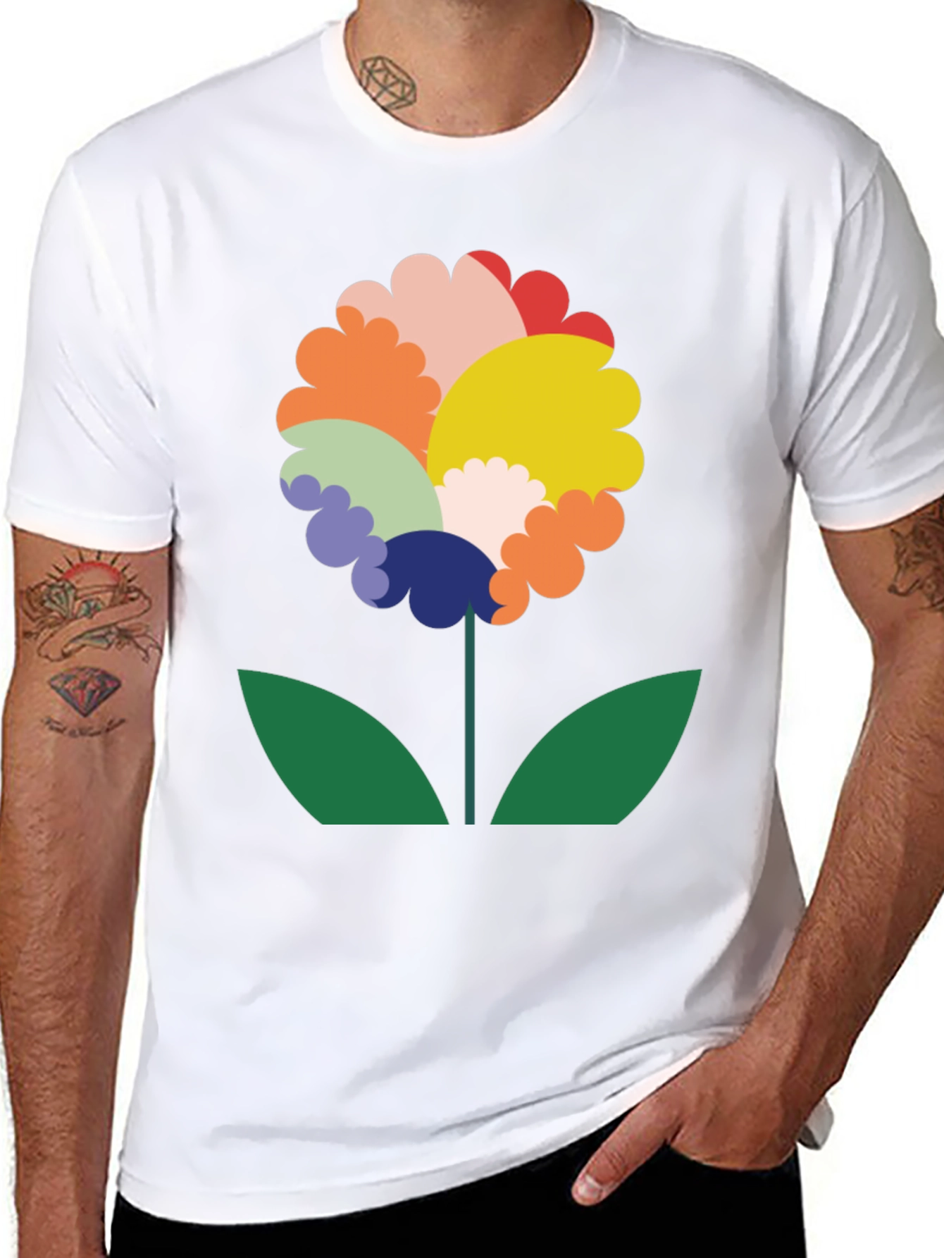 Funky Floral Graphic Tee - Black