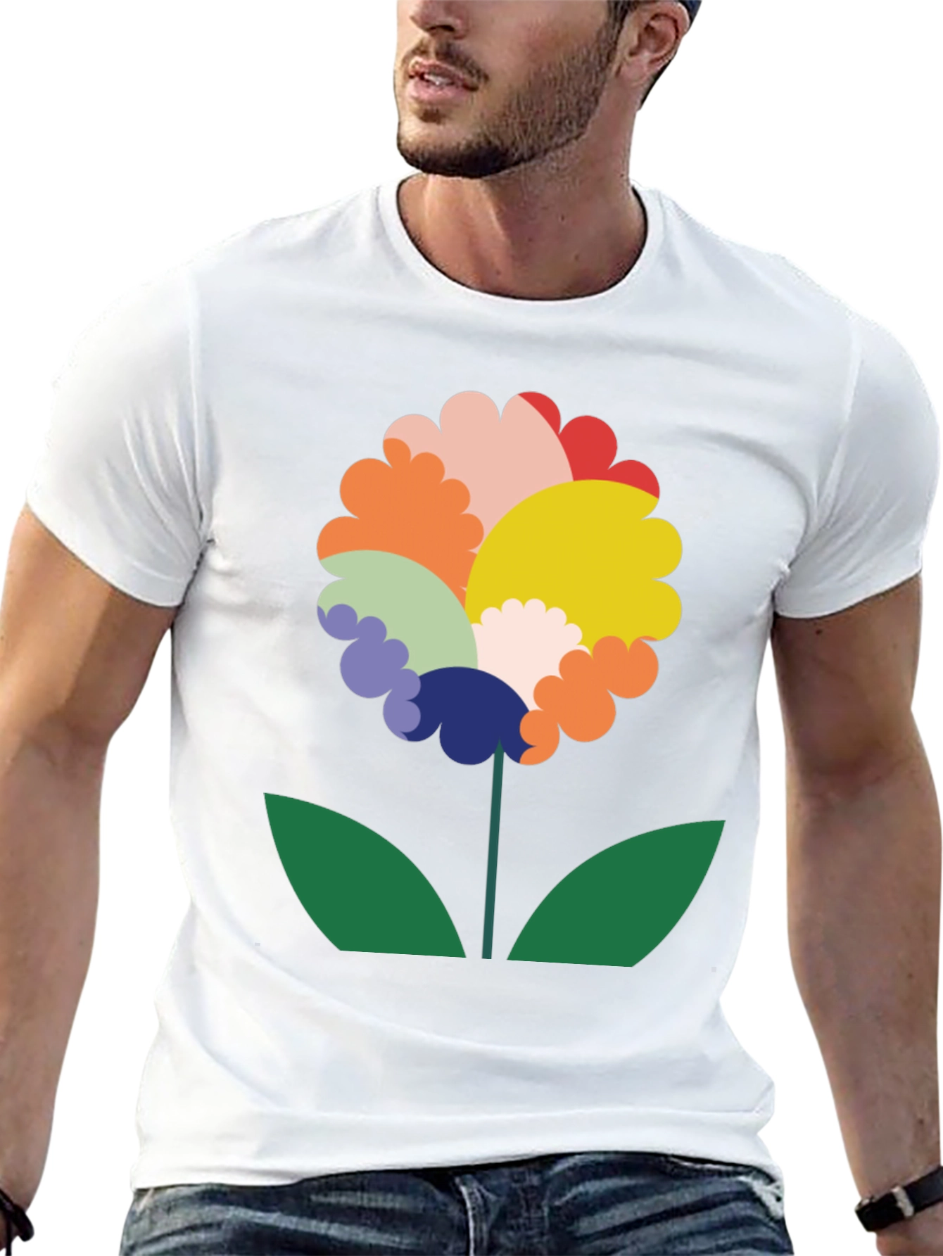 Funky Floral Graphic Tee - Black