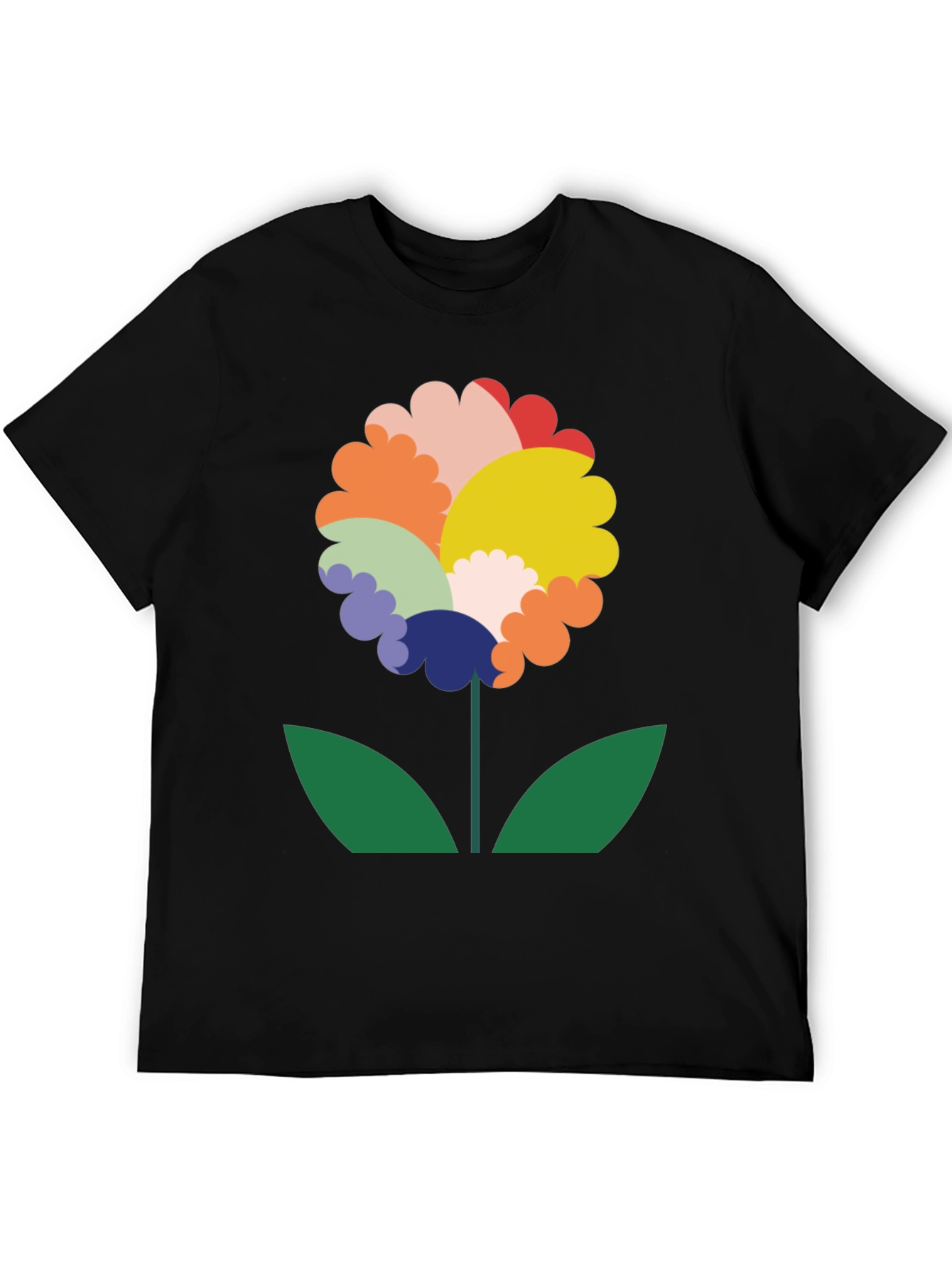 Funky Floral Graphic Tee - Black