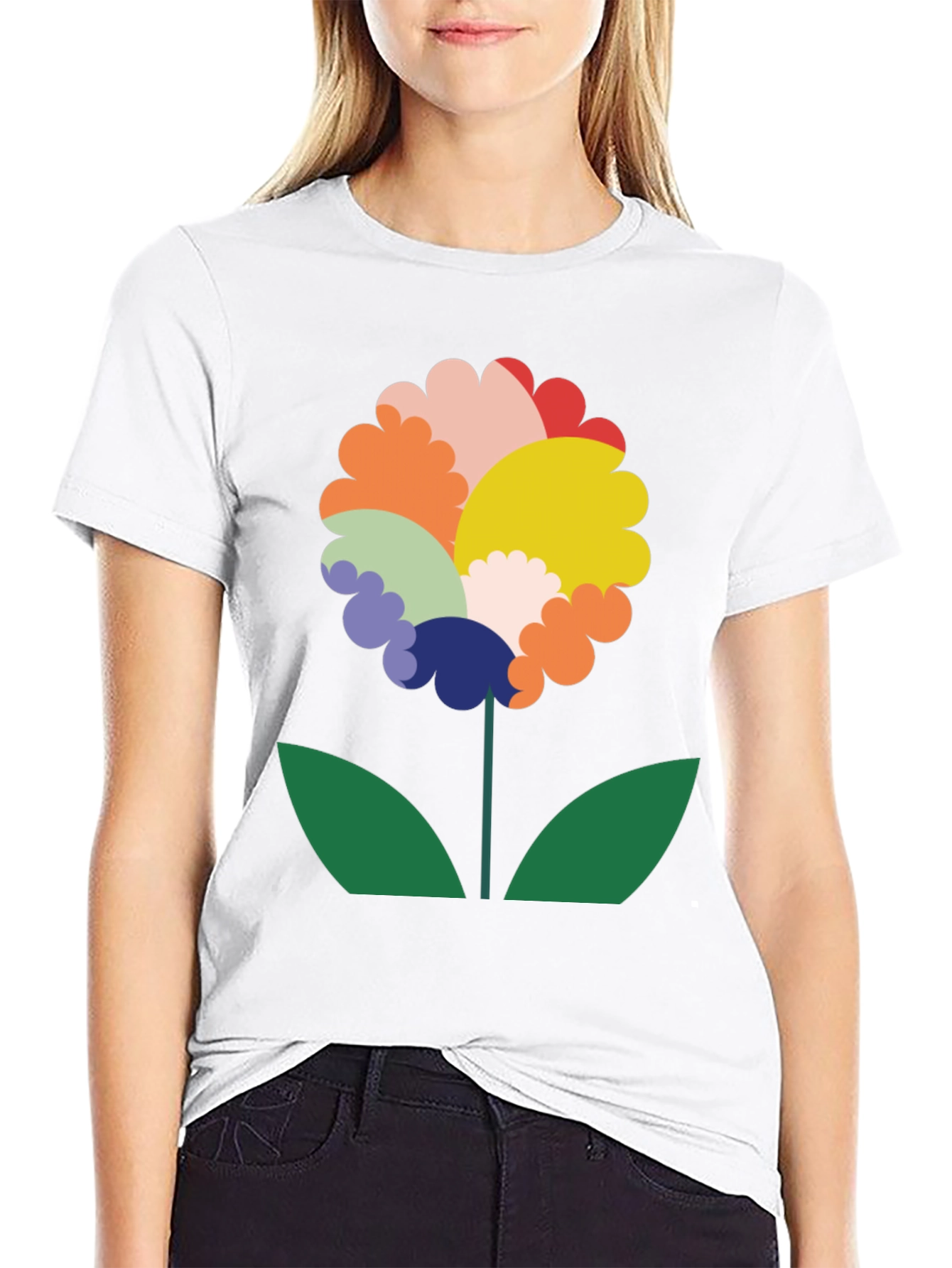 Funky Floral Graphic Tee - Black
