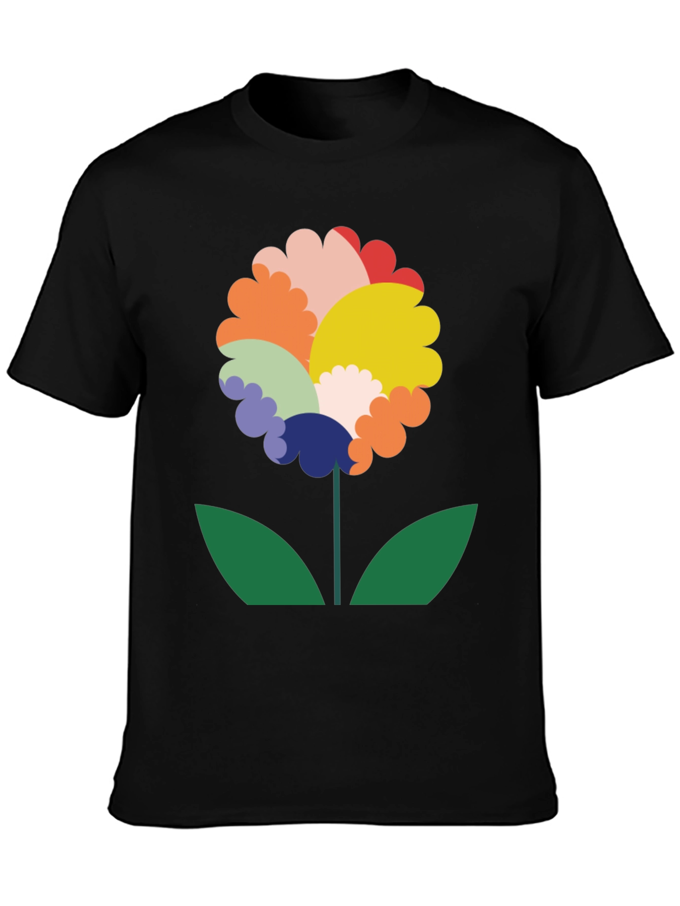 Funky Floral Graphic Tee - Black