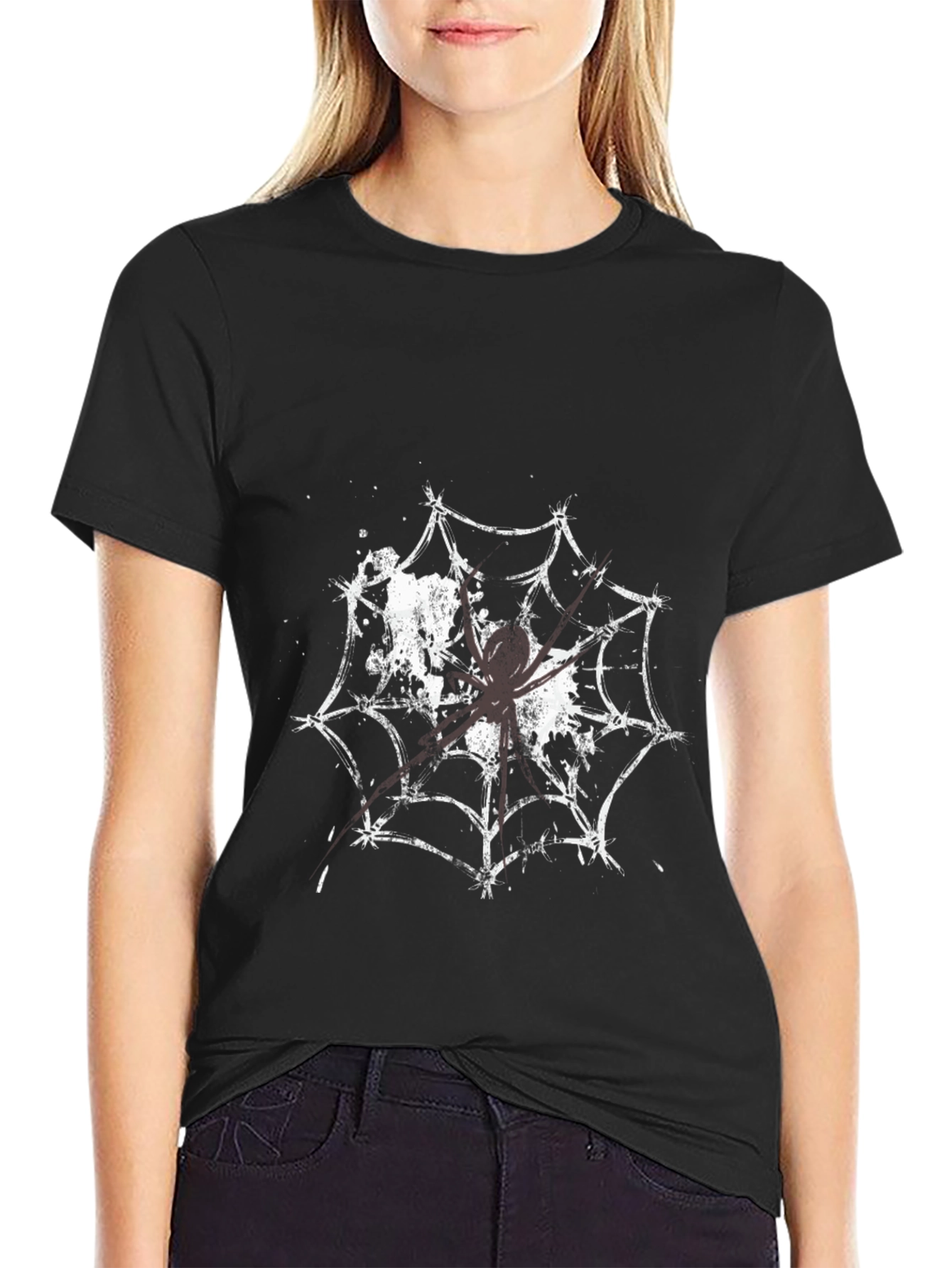 Spider Web Graphic Tee - Creepy Cool T-Shirt