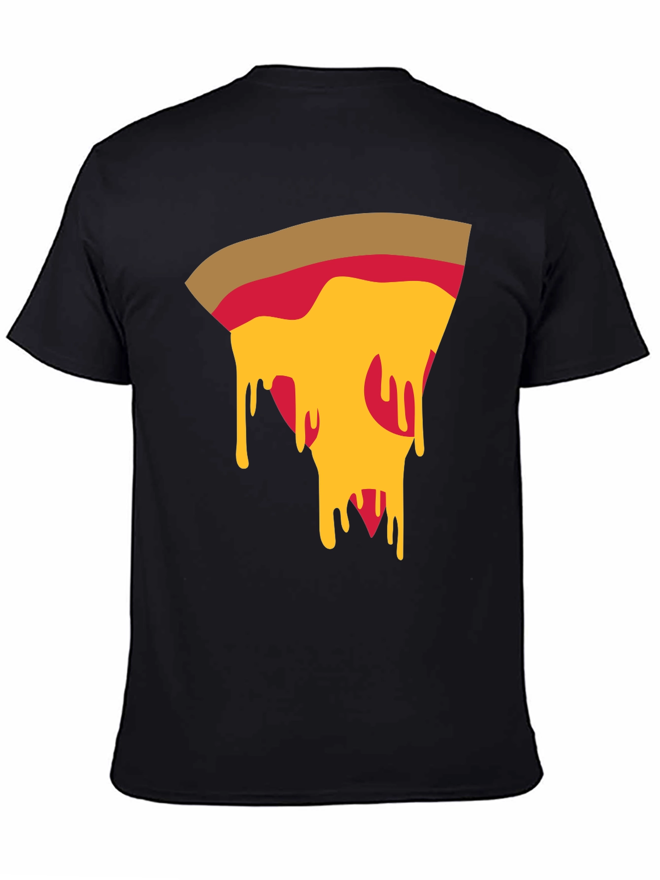 Pizza Slice Graphic Tee - Casual Black T-Shirt