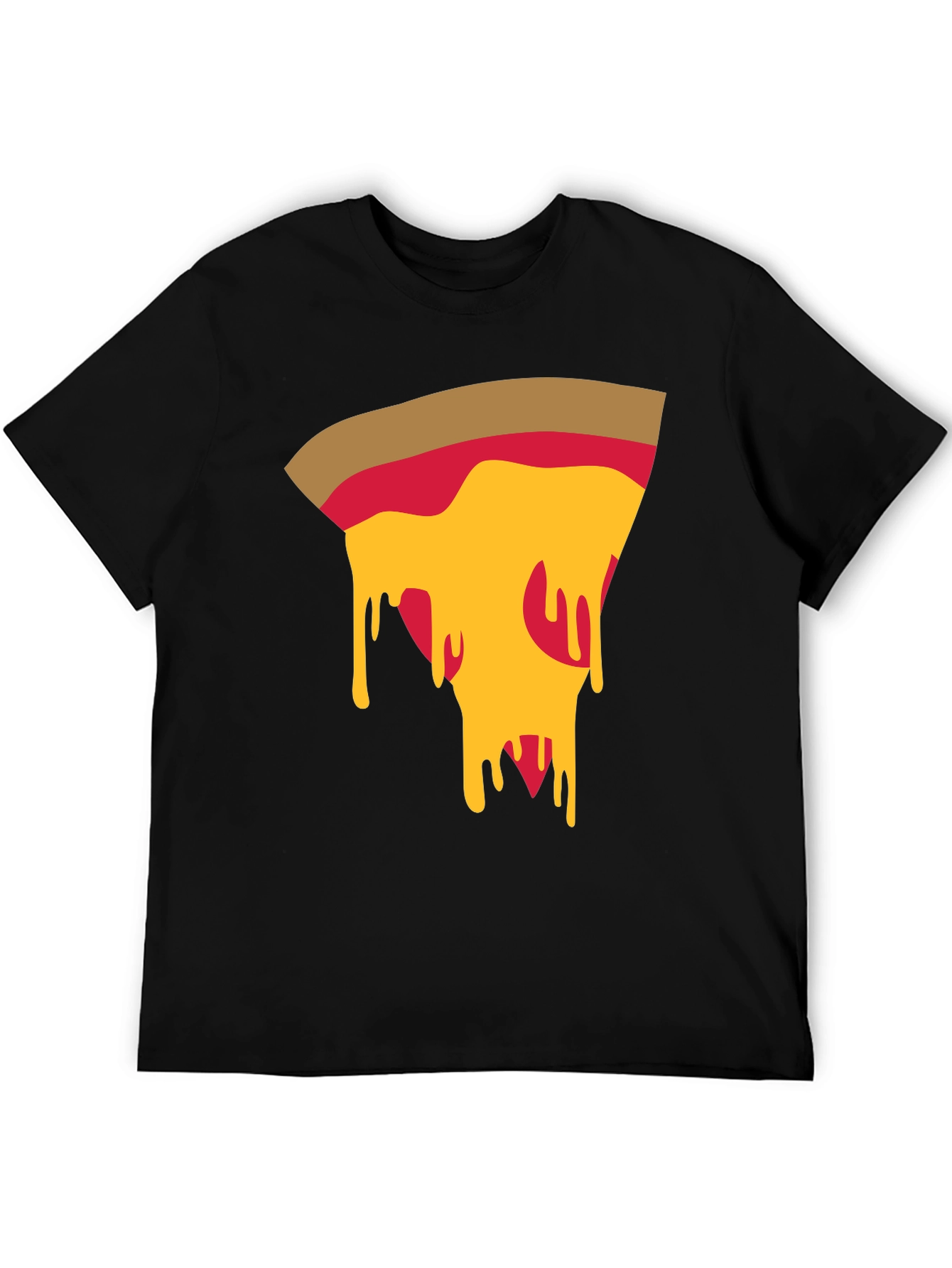 Pizza Slice Graphic Tee - Casual Black T-Shirt