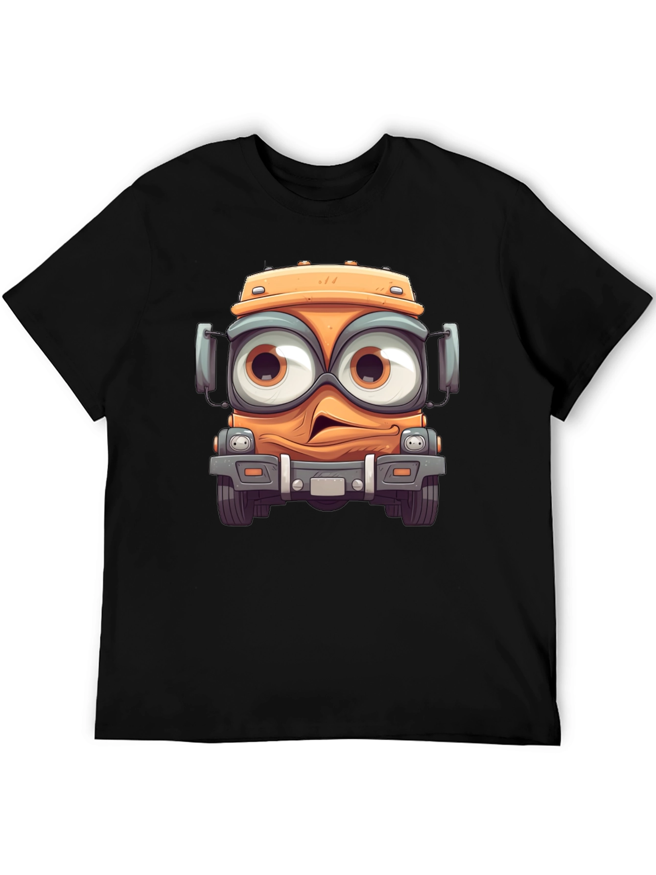 Cartoon Truck Graphic Black T-Shirt