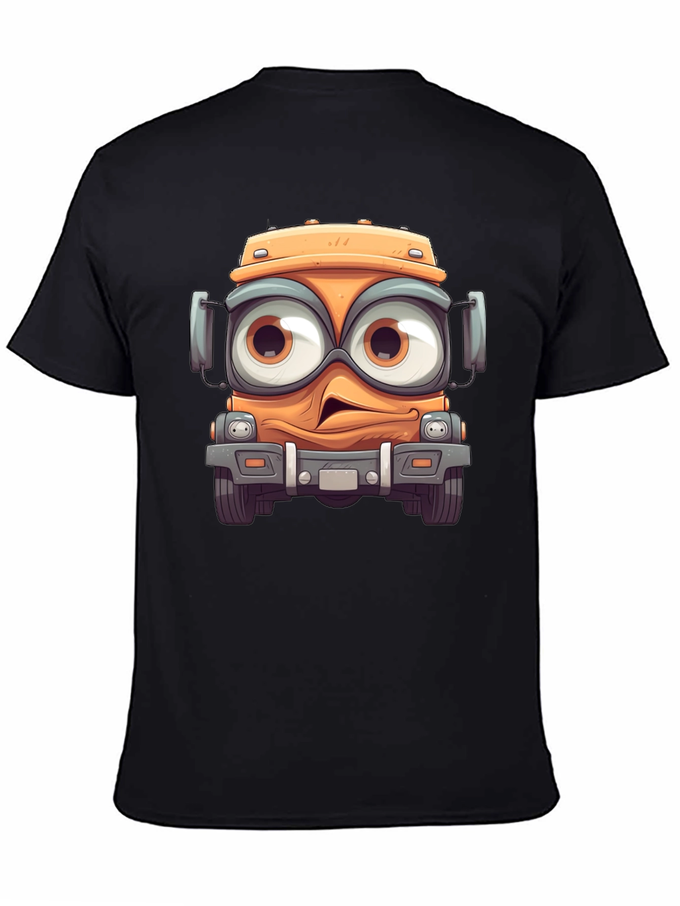Cartoon Truck Graphic Black T-Shirt