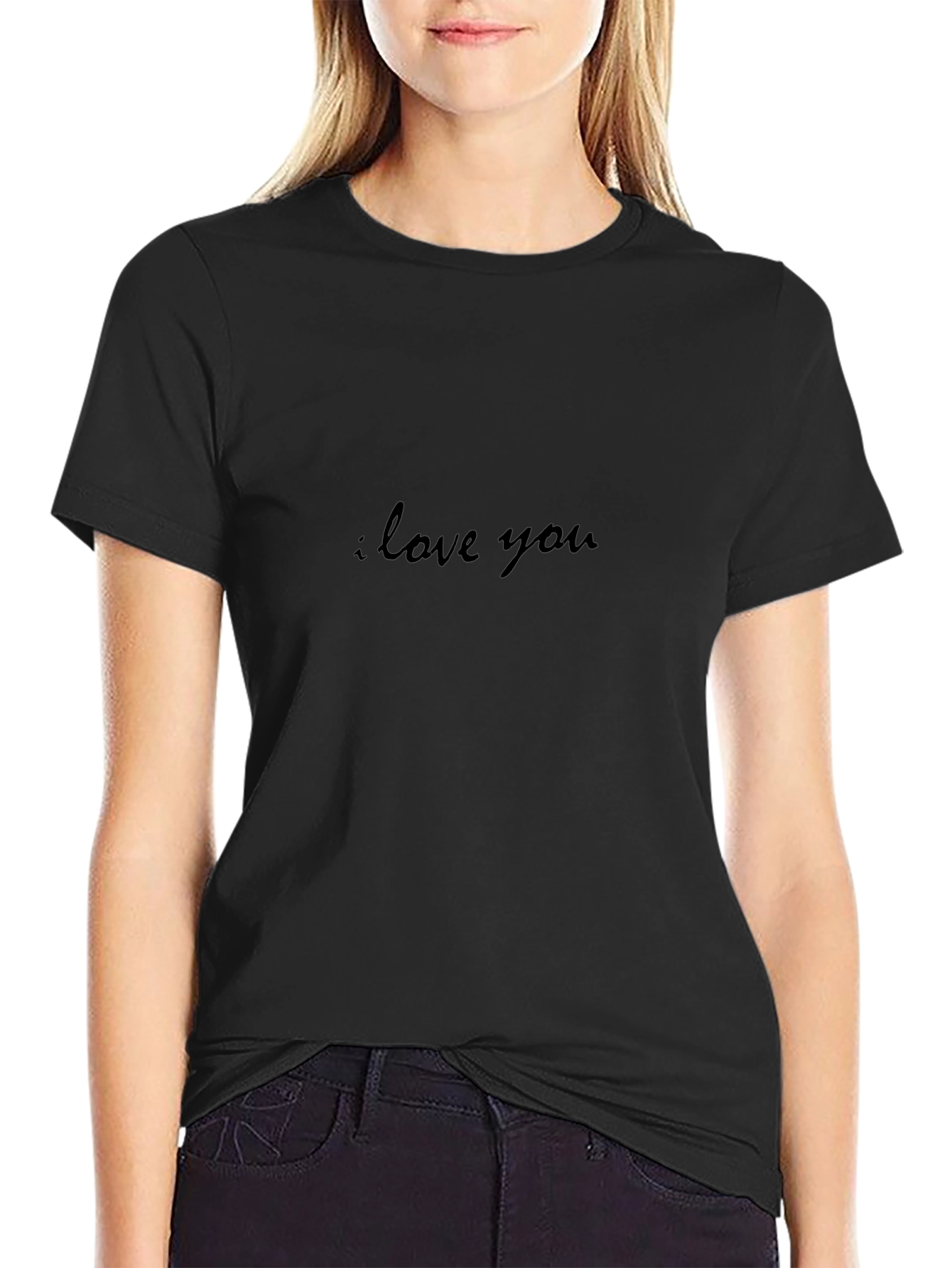 I Love You Black Graphic Tee