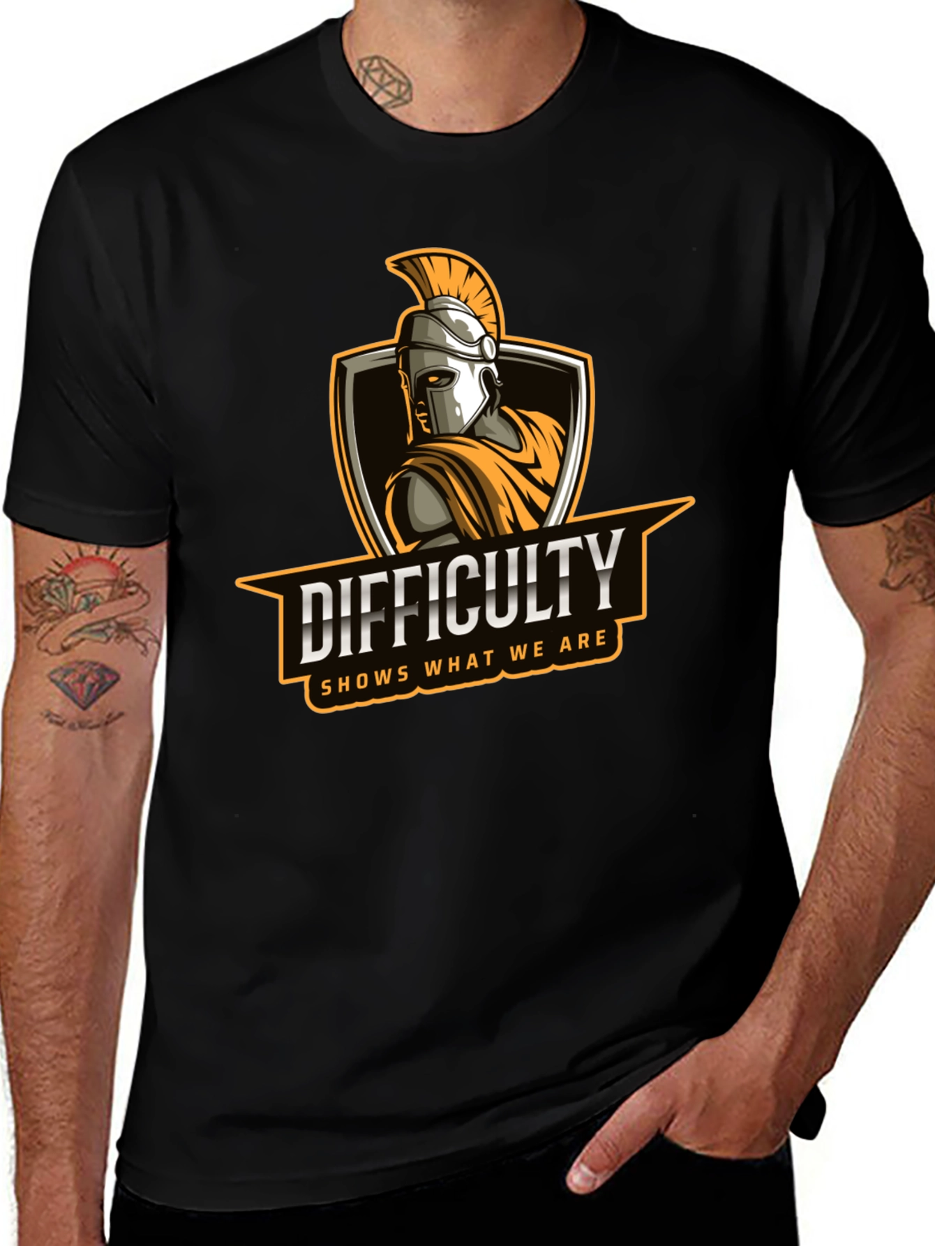 Difficulty Spartan T-Shirt | Motivational Quote Tee