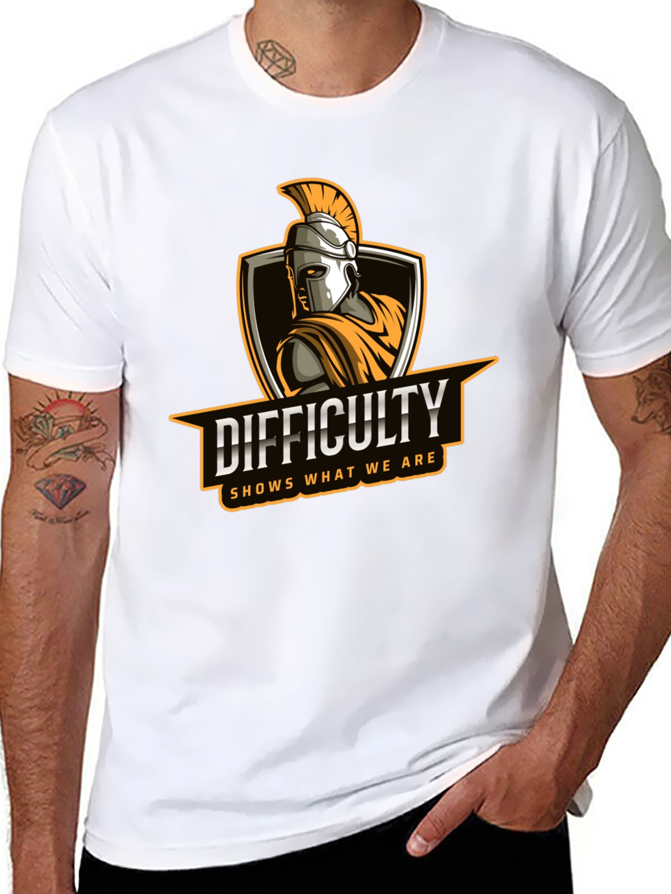 Difficulty Spartan T-Shirt | Motivational Quote Tee