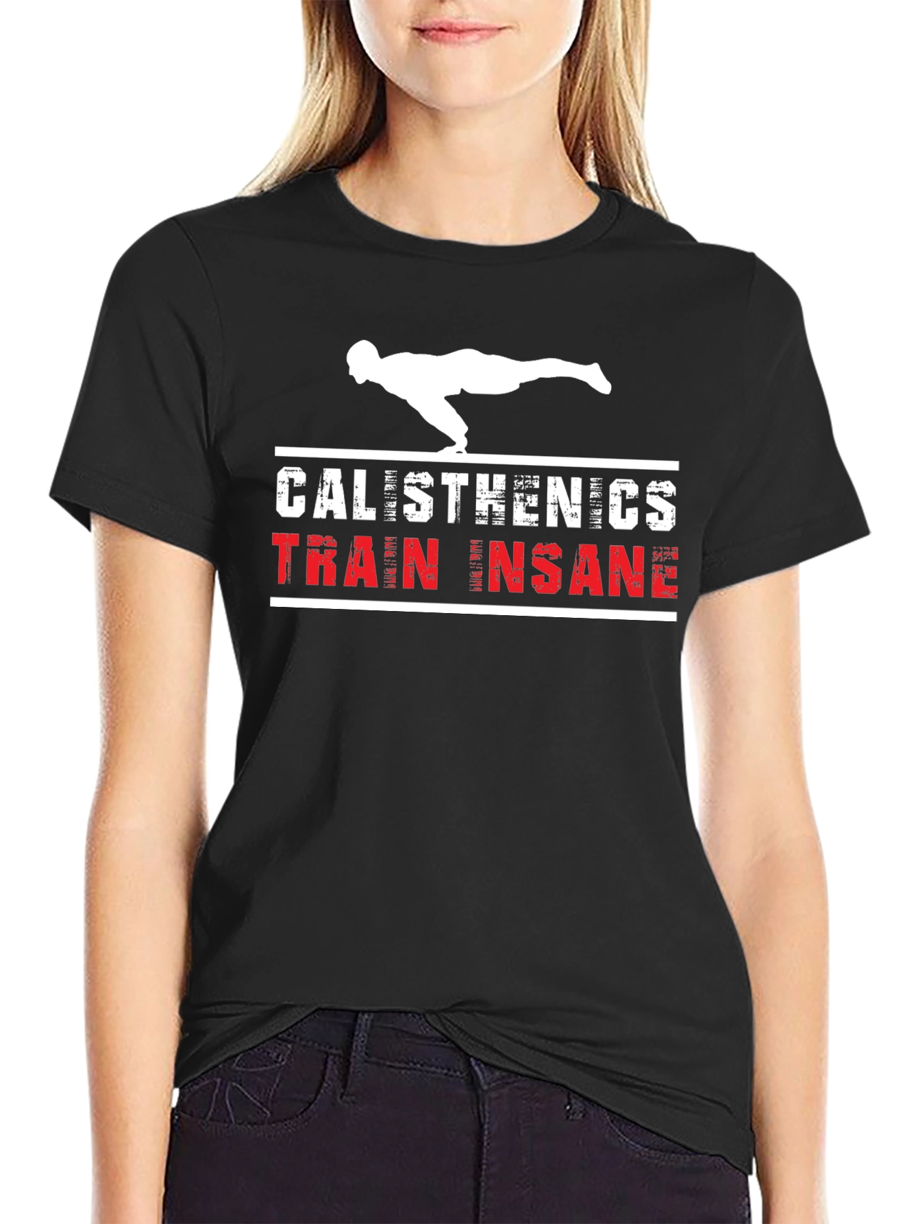 Calisthenics Train Insane Black Graphic T-Shirt