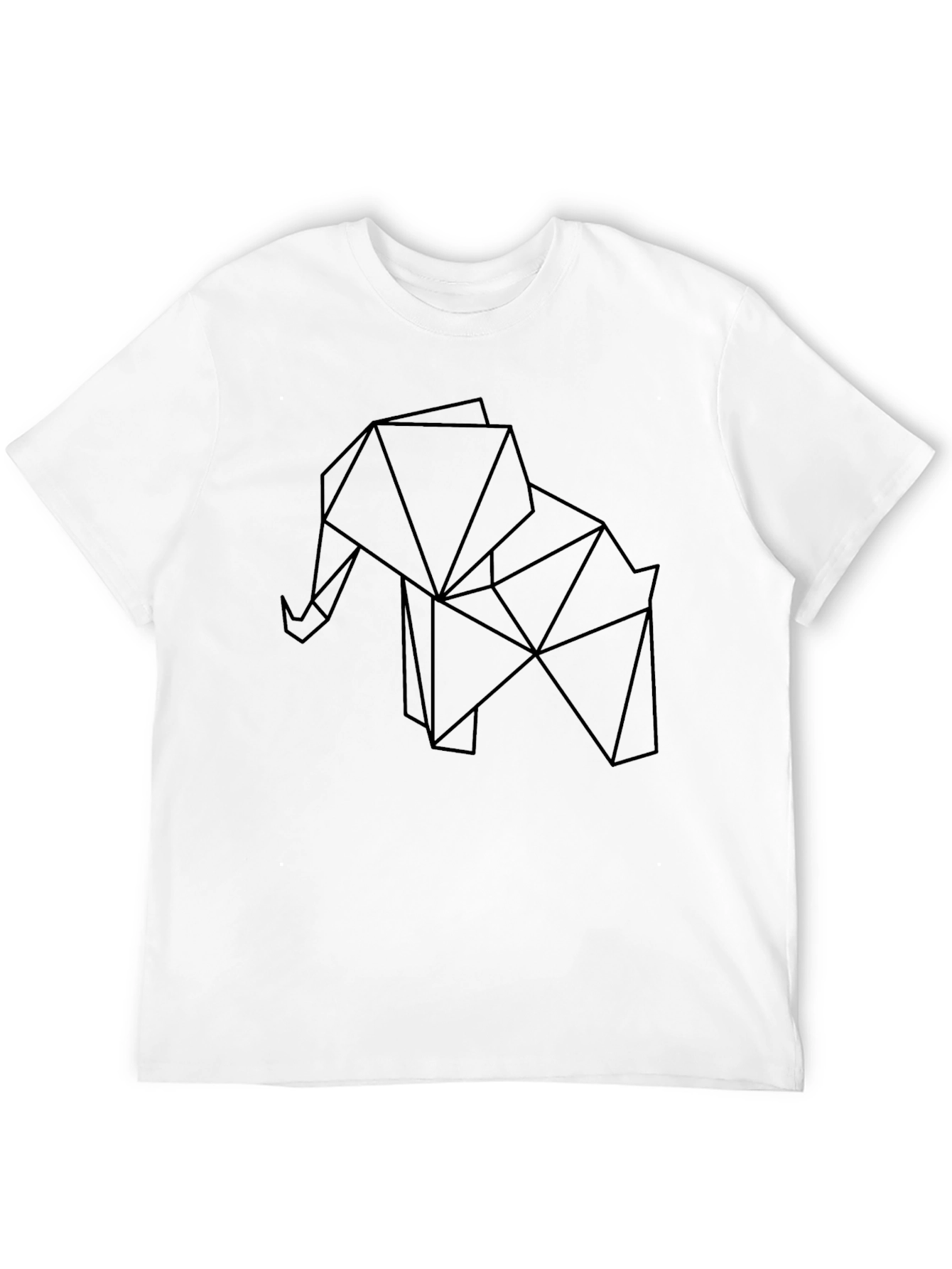Geometric Elephant Black T-Shirt