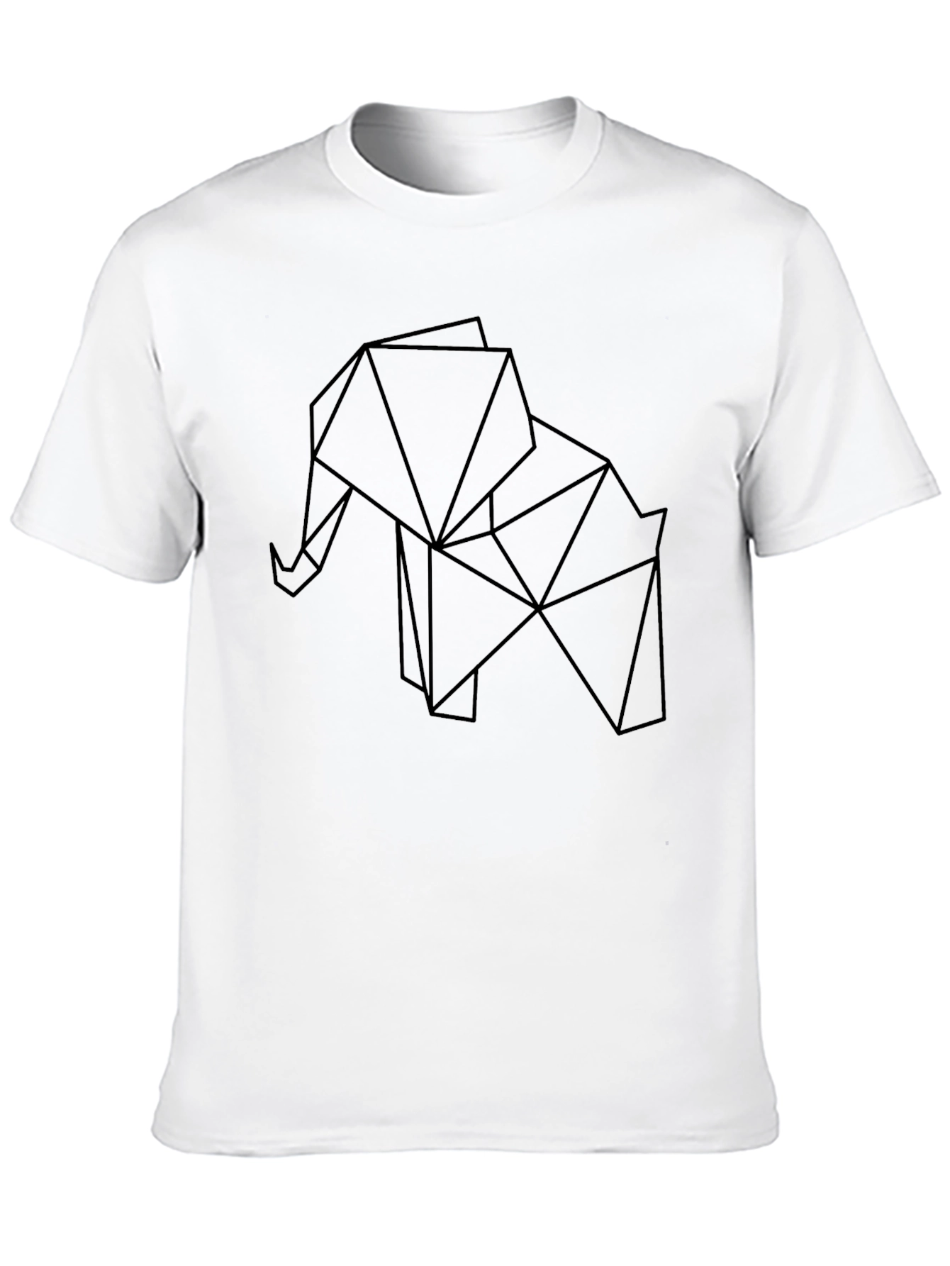 Geometric Elephant Black T-Shirt