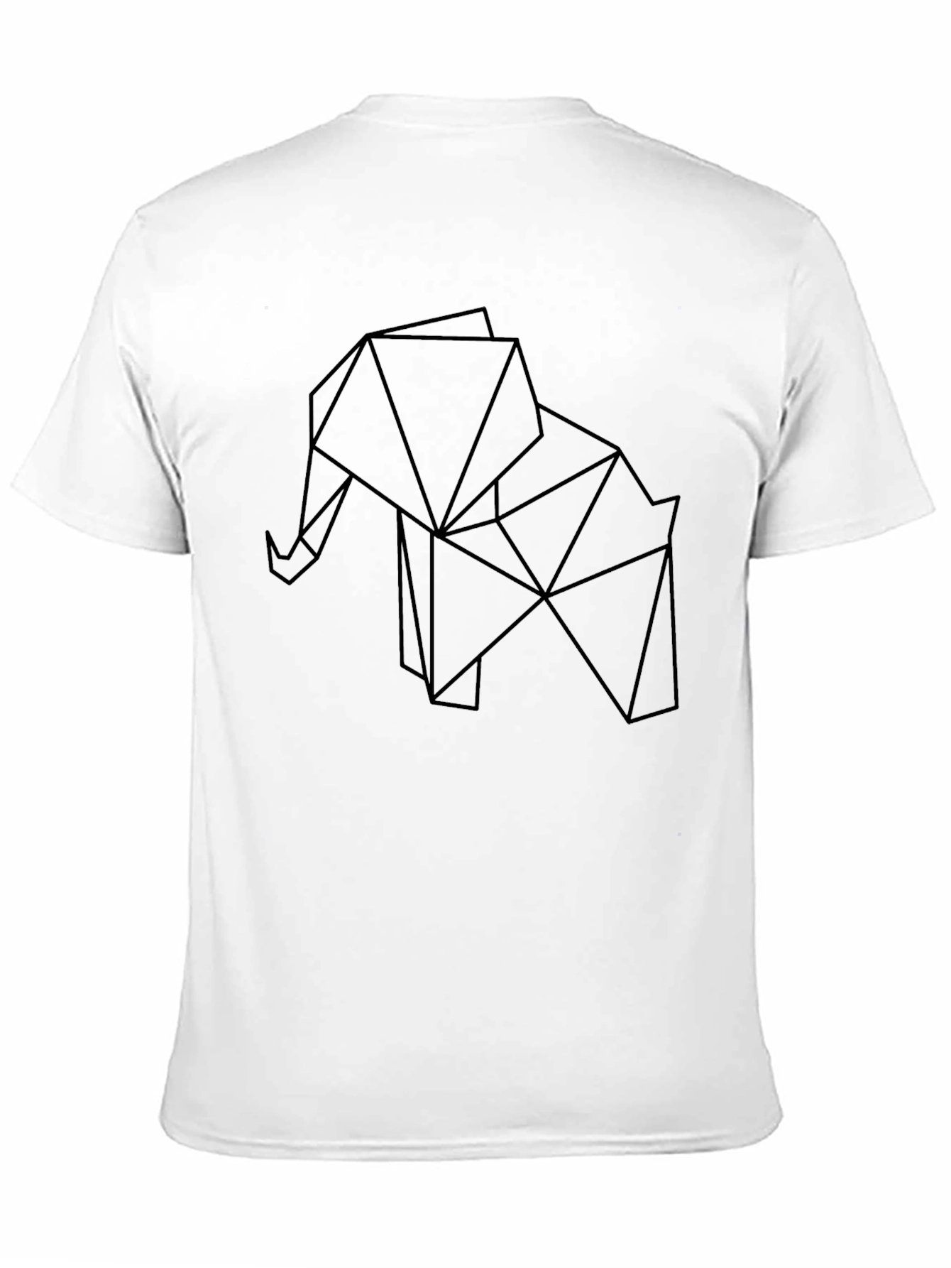 Geometric Elephant Black T-Shirt