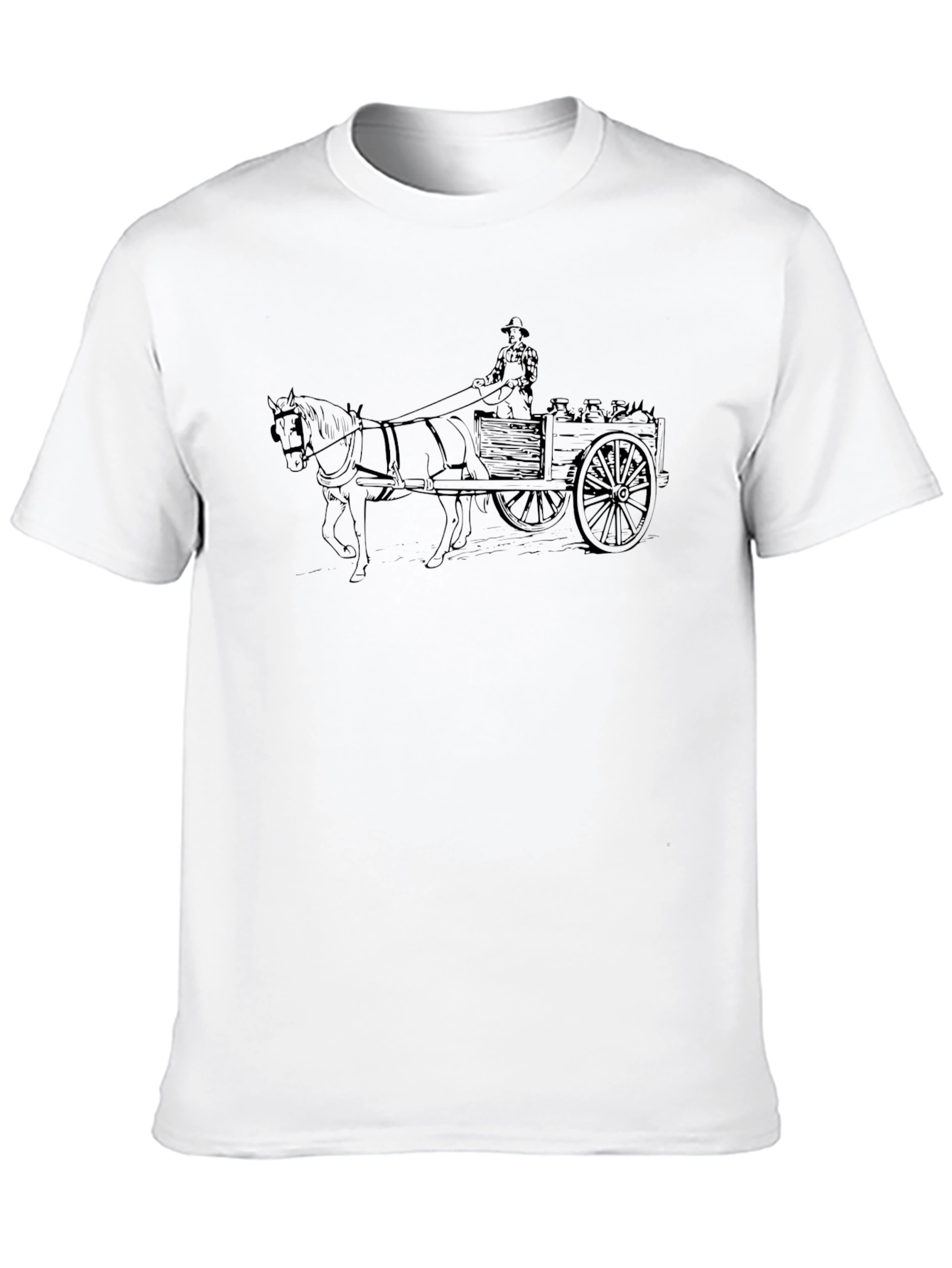 Horse-Drawn Cart Black T-Shirt