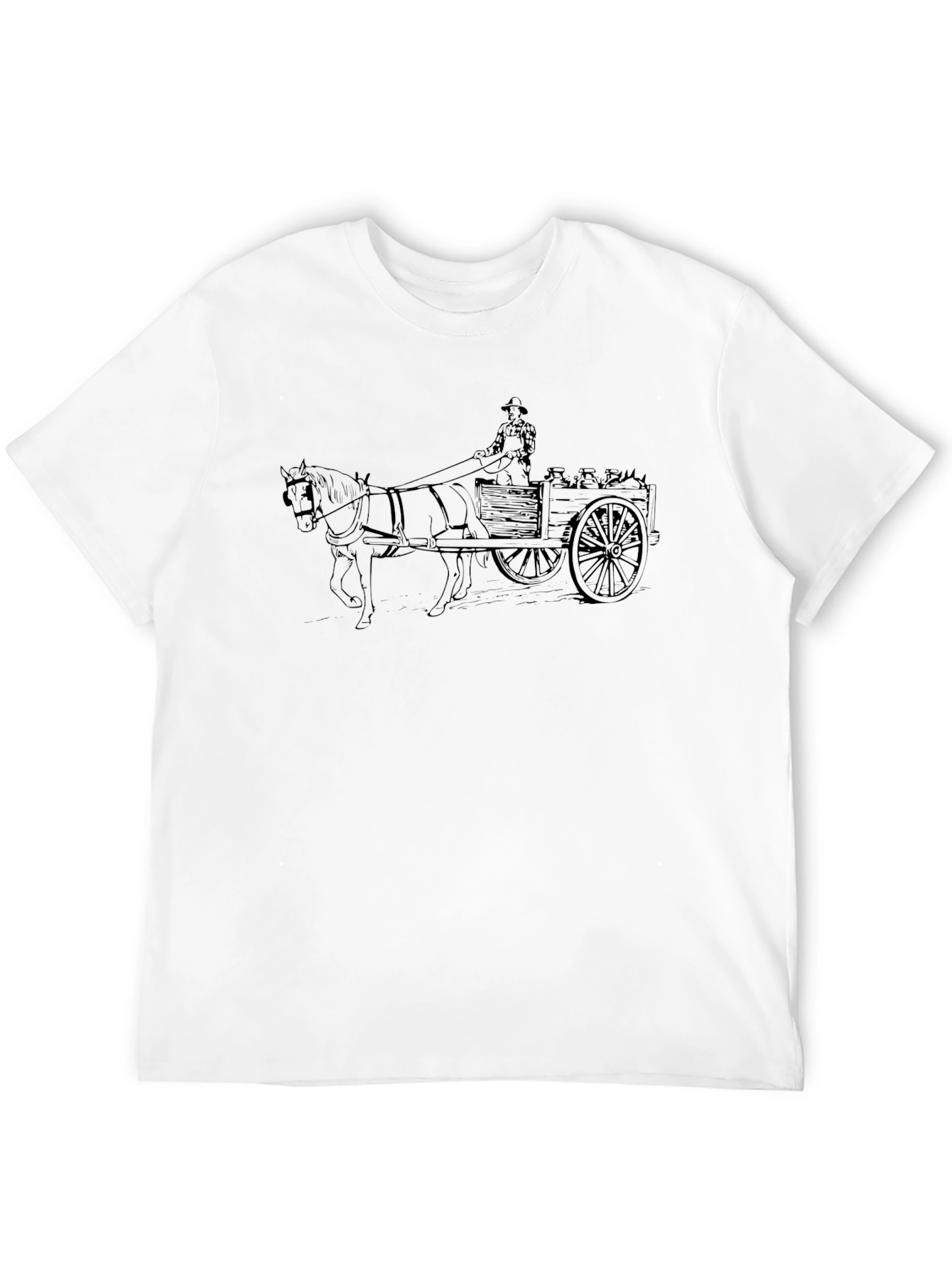 Horse-Drawn Cart Black T-Shirt