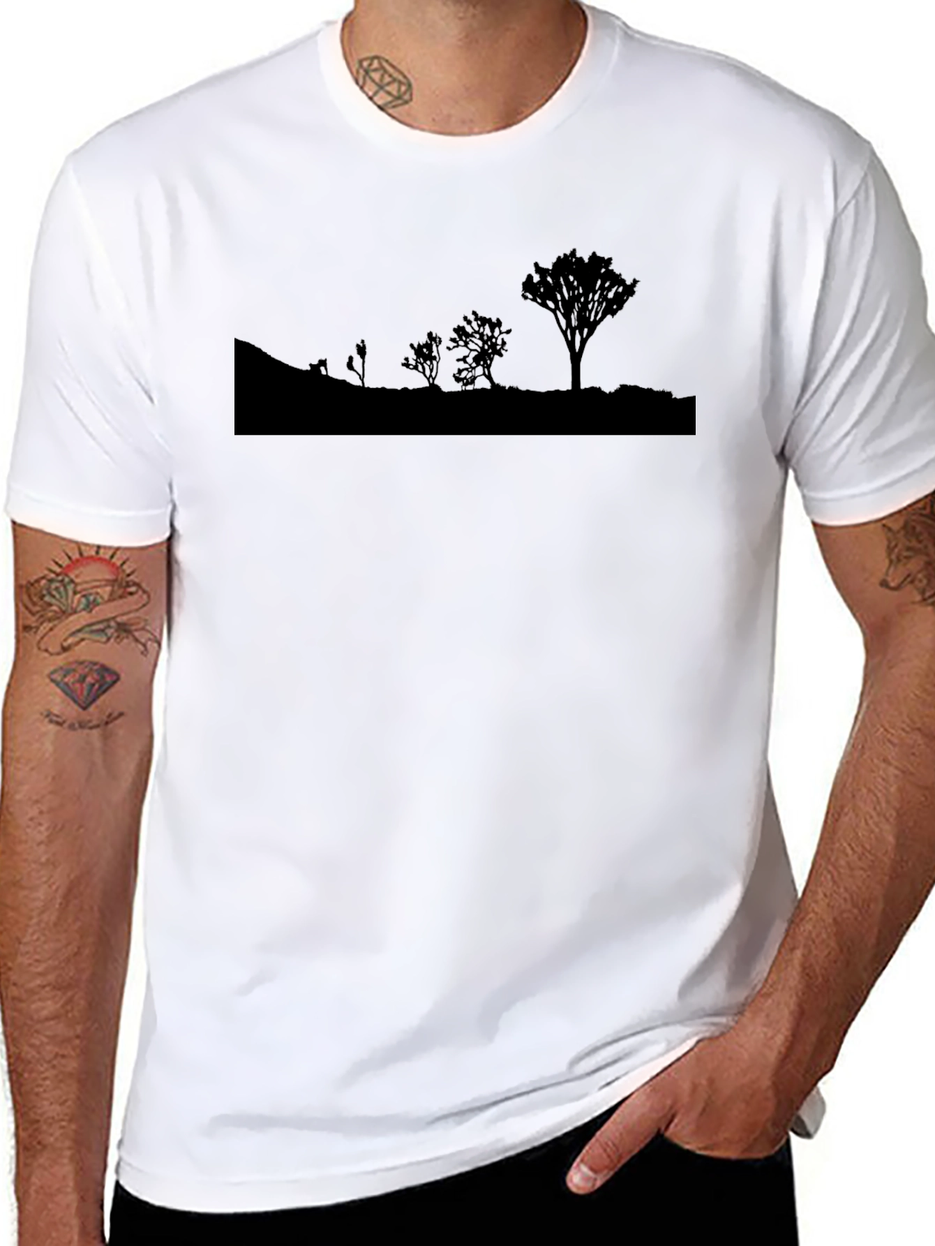 Nature Scene Silhouette Graphic Tee - Soft Cotton Blend