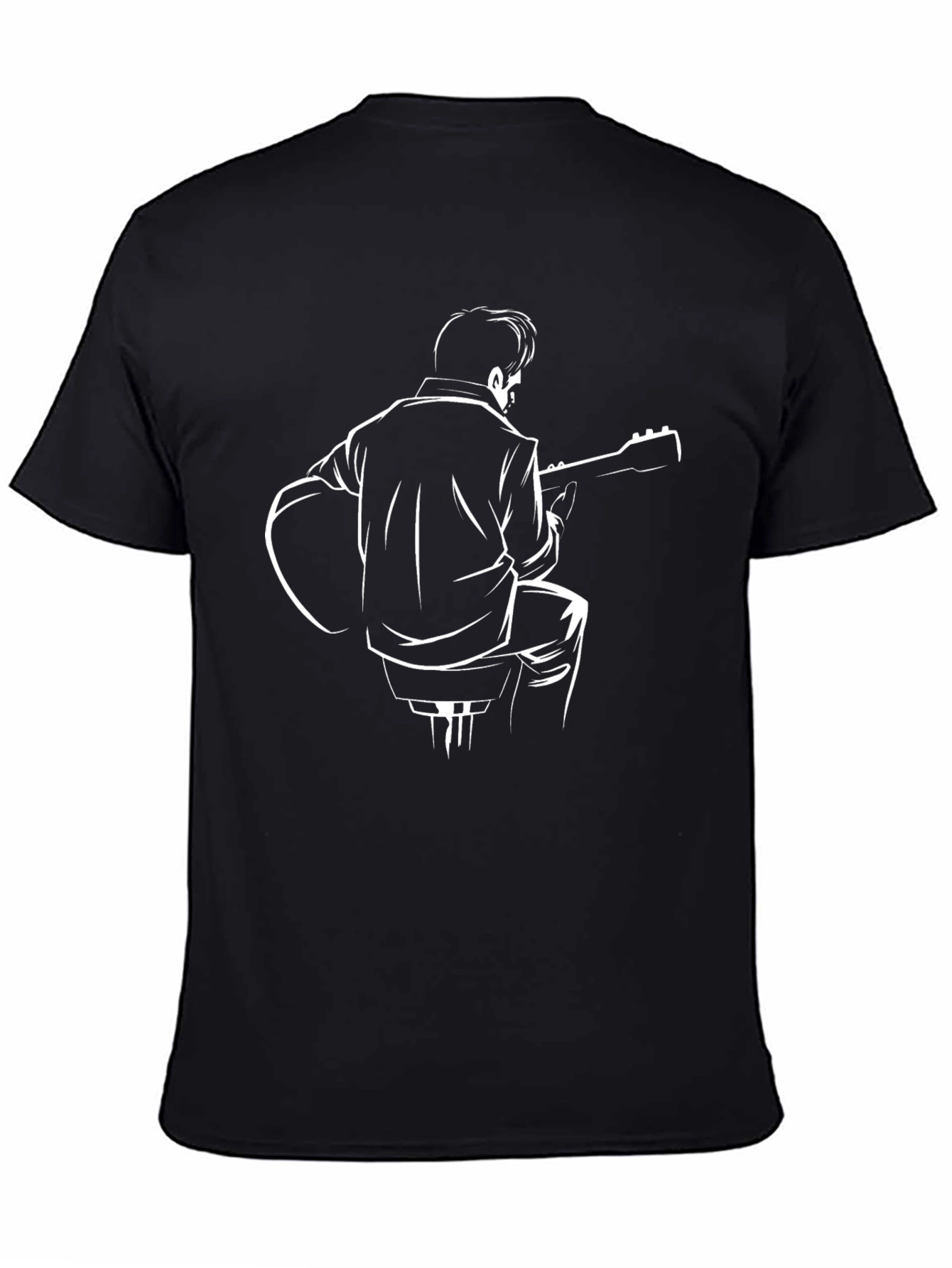 Guitar Player Graphic Tee - Black