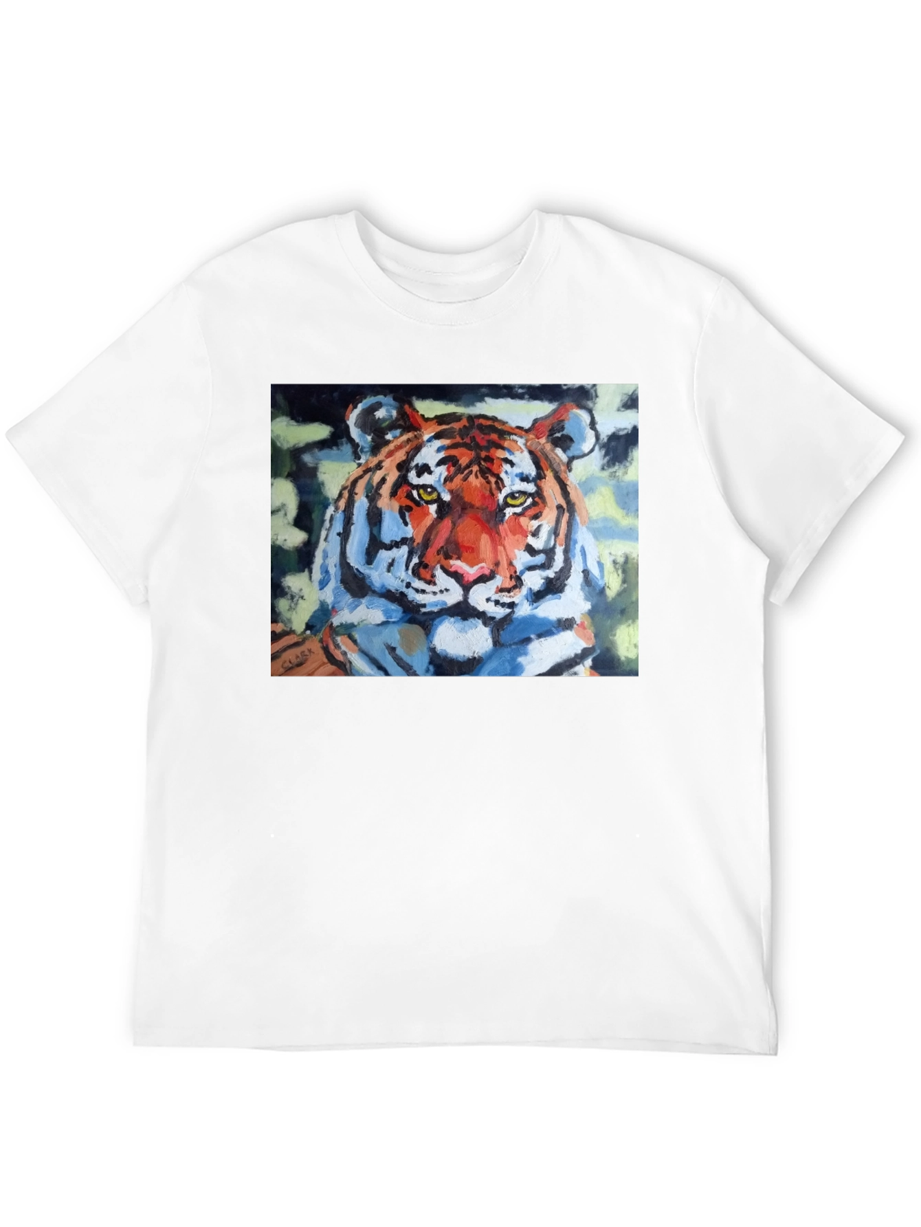 Tiger Graphic Print Crew Neck T-Shirt