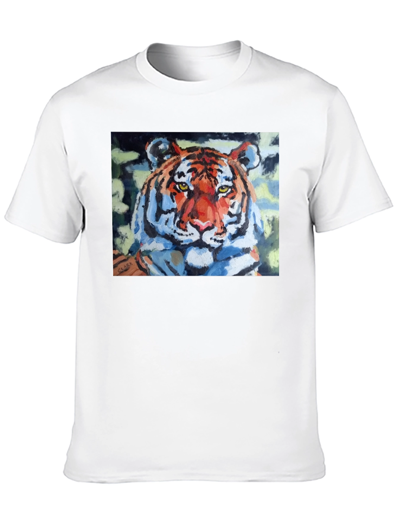 Tiger Graphic Print Crew Neck T-Shirt