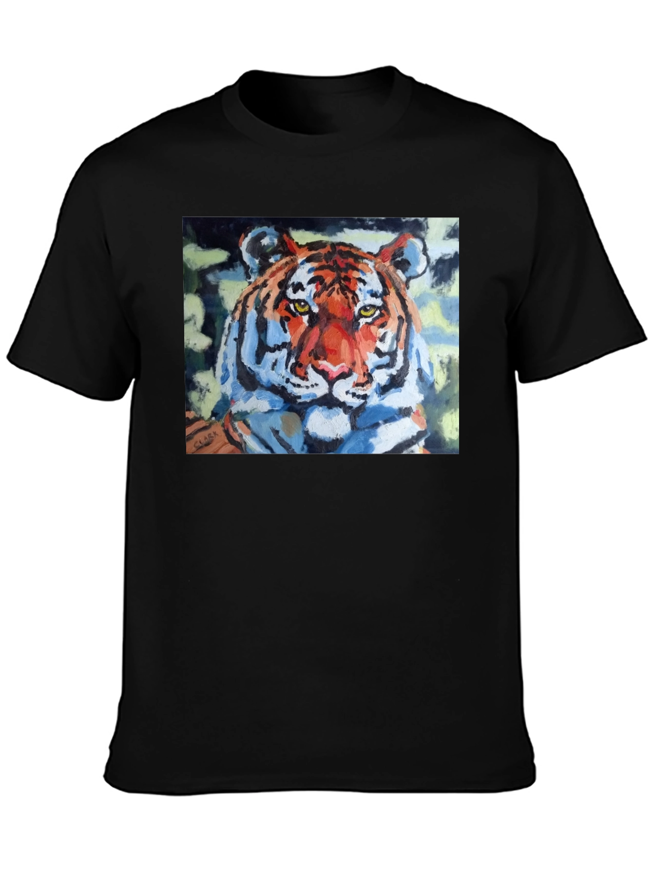 Tiger Graphic Print Crew Neck T-Shirt