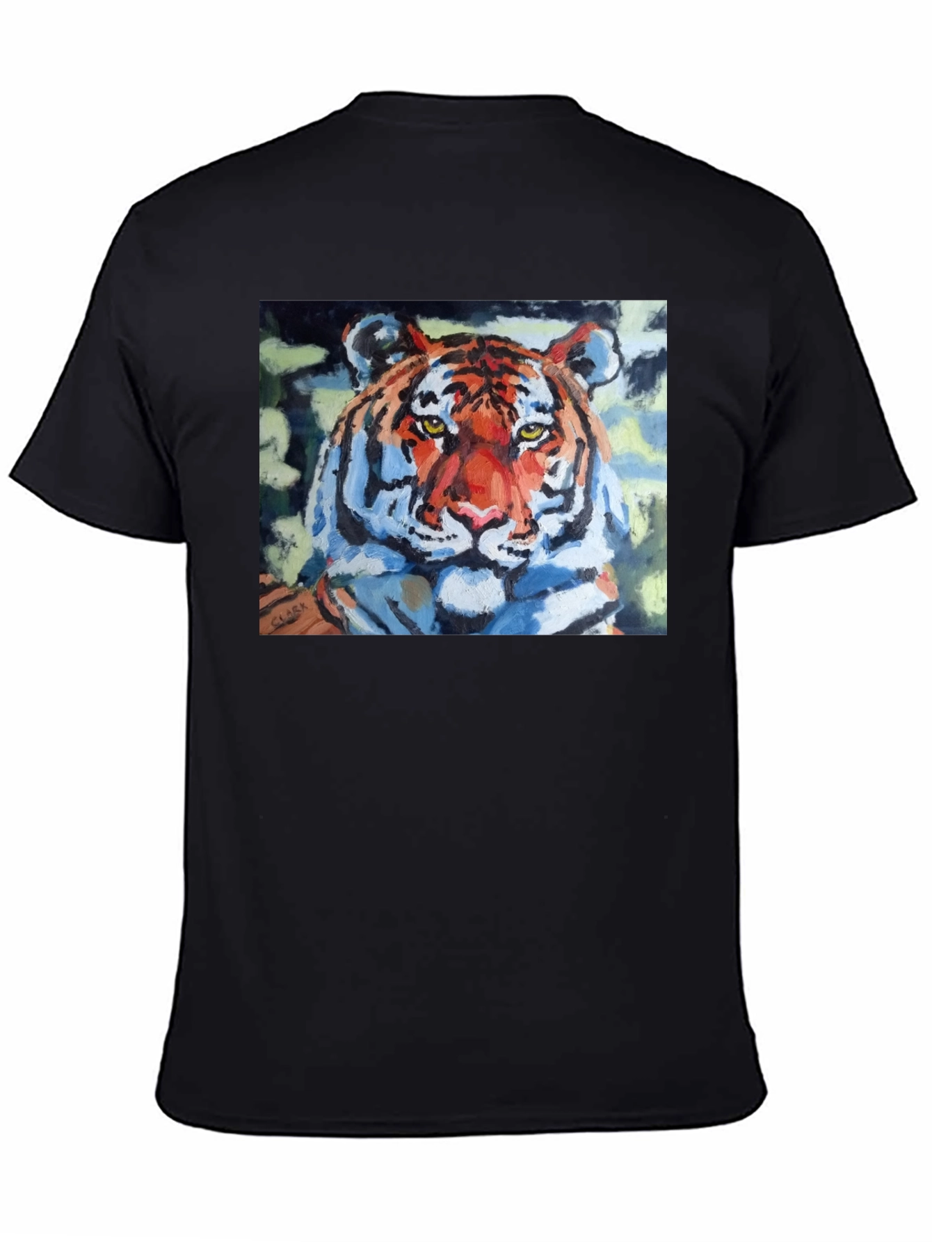 Tiger Graphic Print Crew Neck T-Shirt