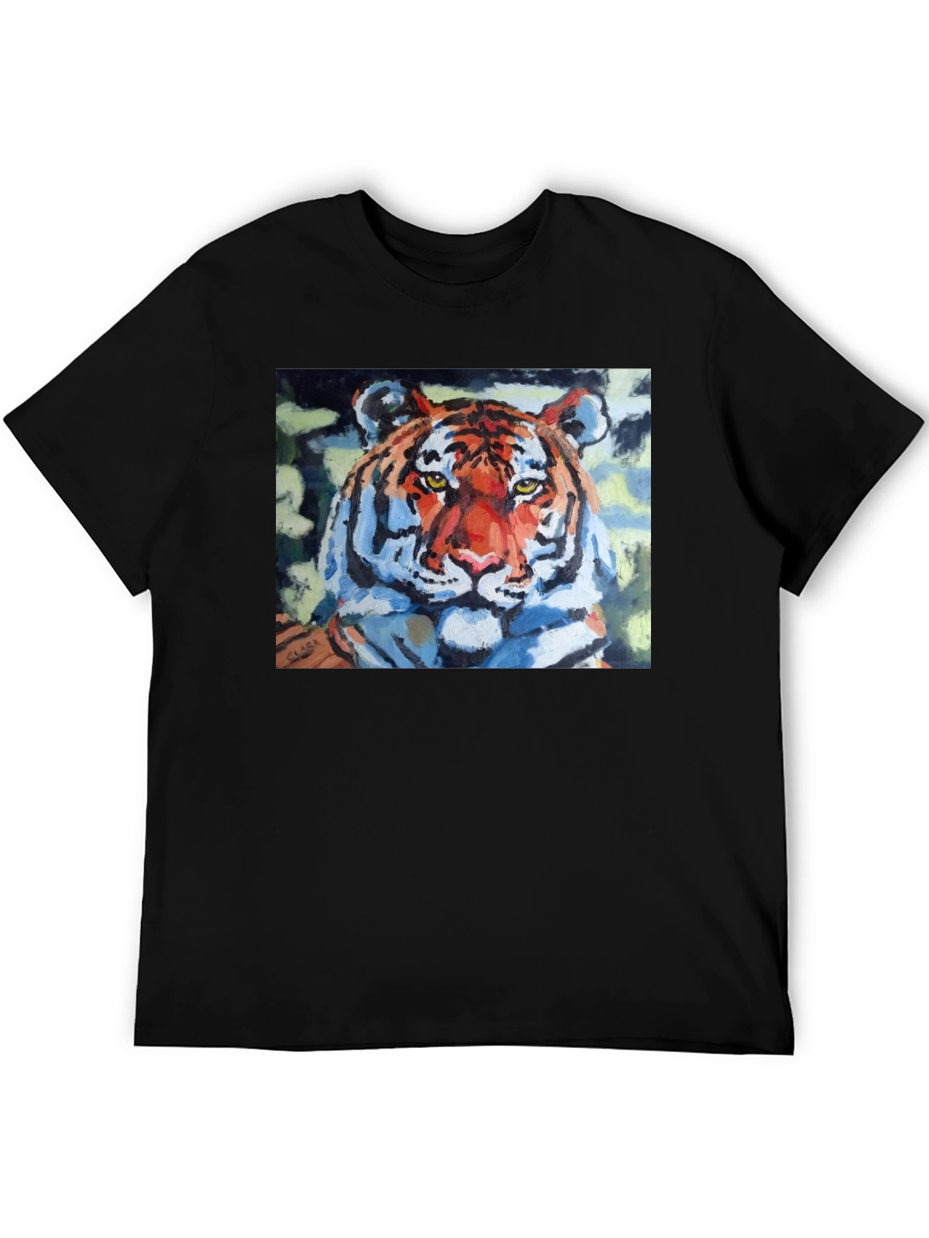 Tiger Graphic Print Crew Neck T-Shirt