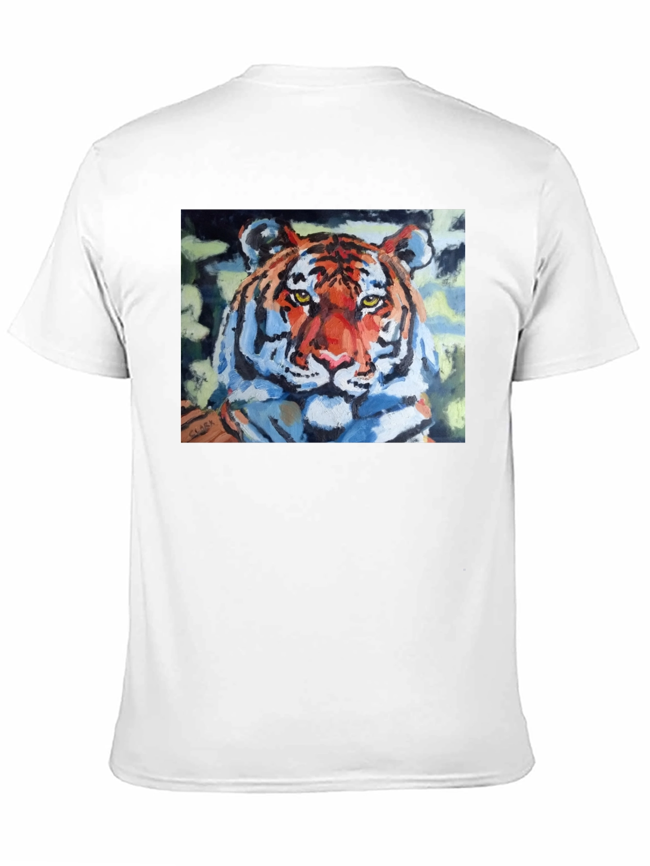 Tiger Graphic Print Crew Neck T-Shirt