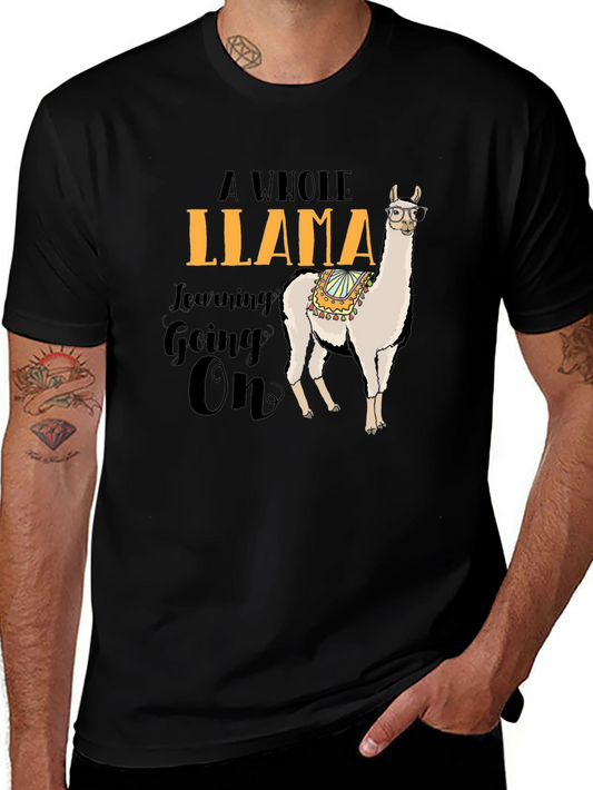 Funny Llama T-Shirt - A Whole Llama Learning Going On