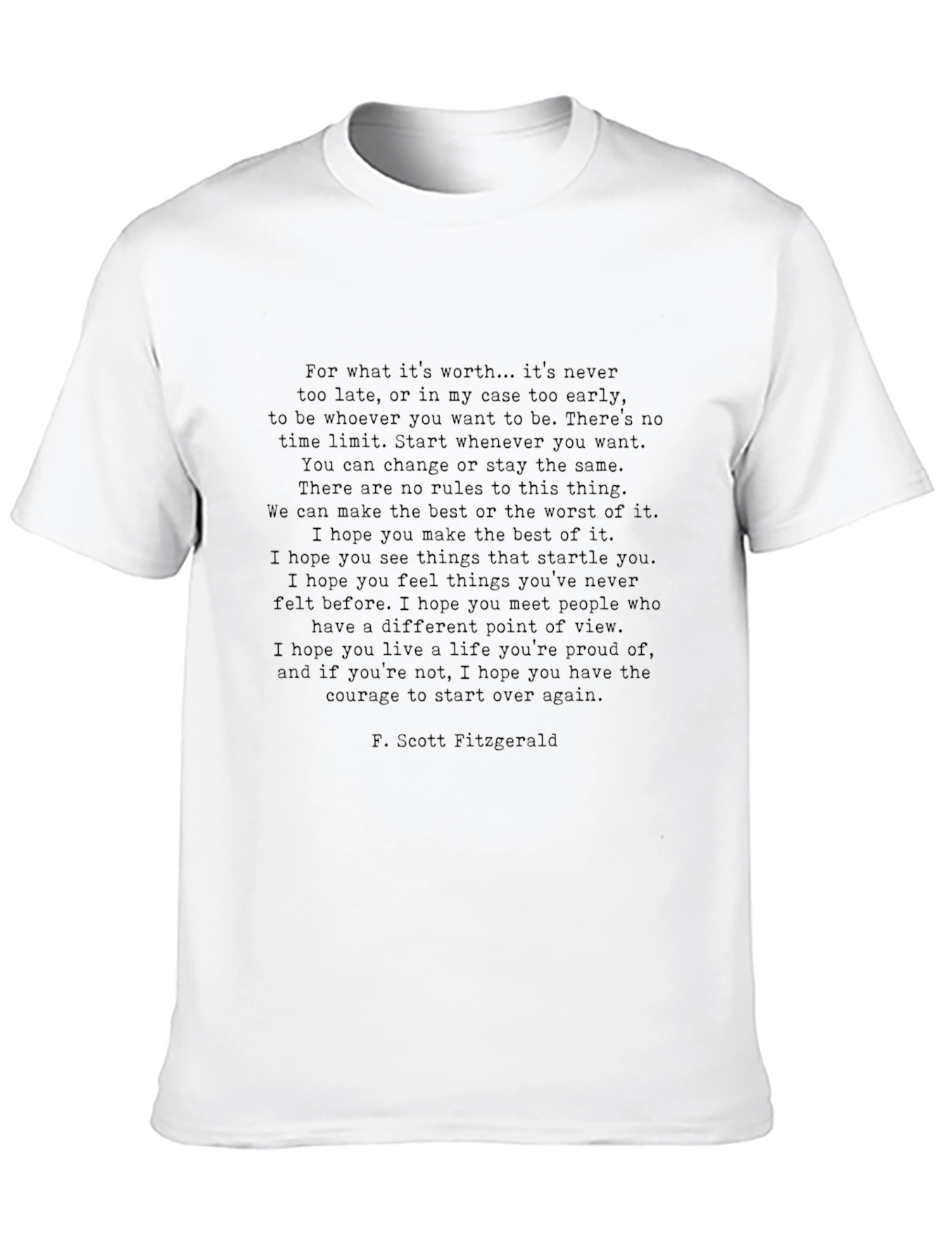 Inspirational F. Scott Fitzgerald Quote Black T-Shirt