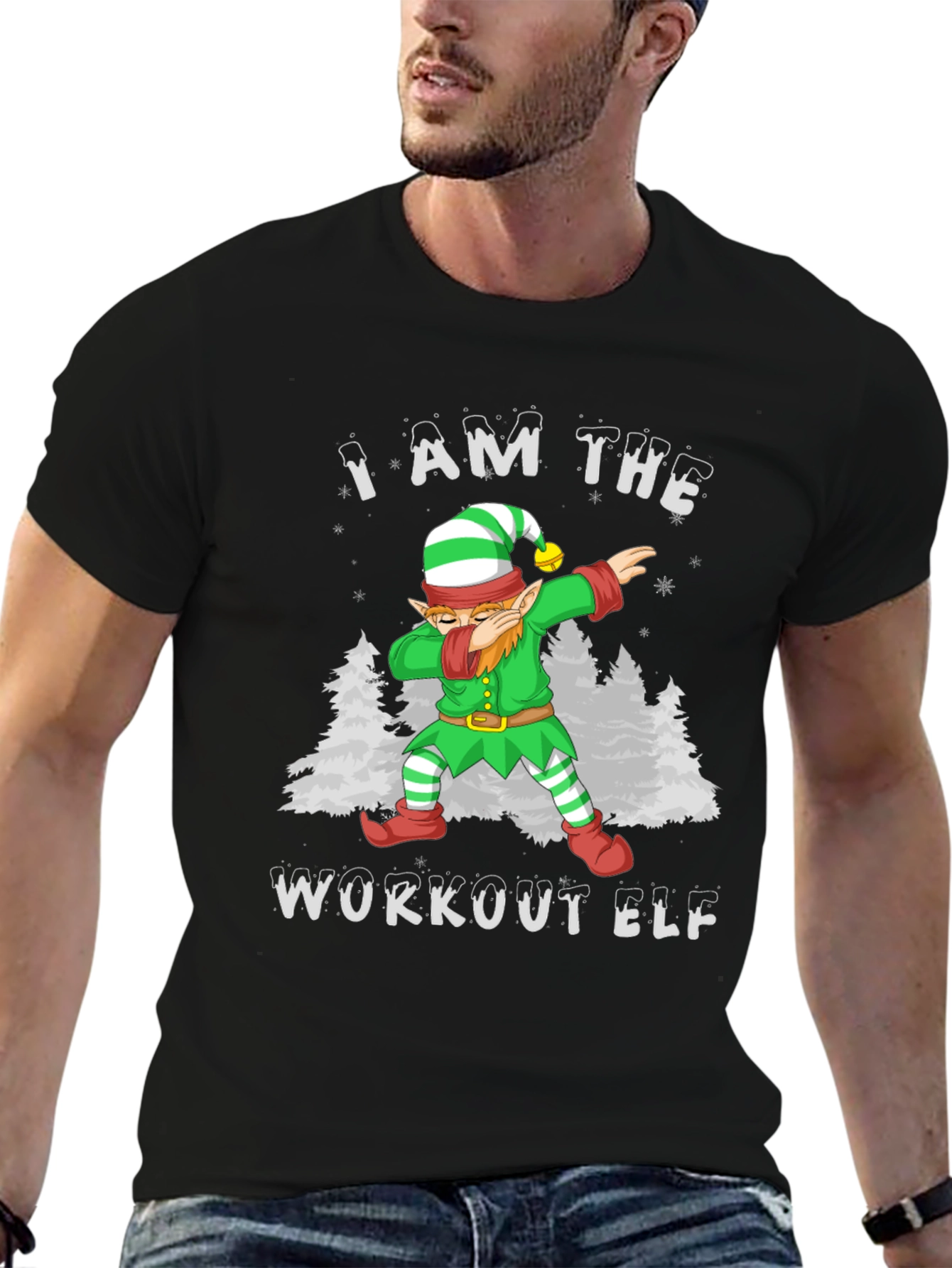 Workout Elf T-Shirt - Festive Fitness Apparel