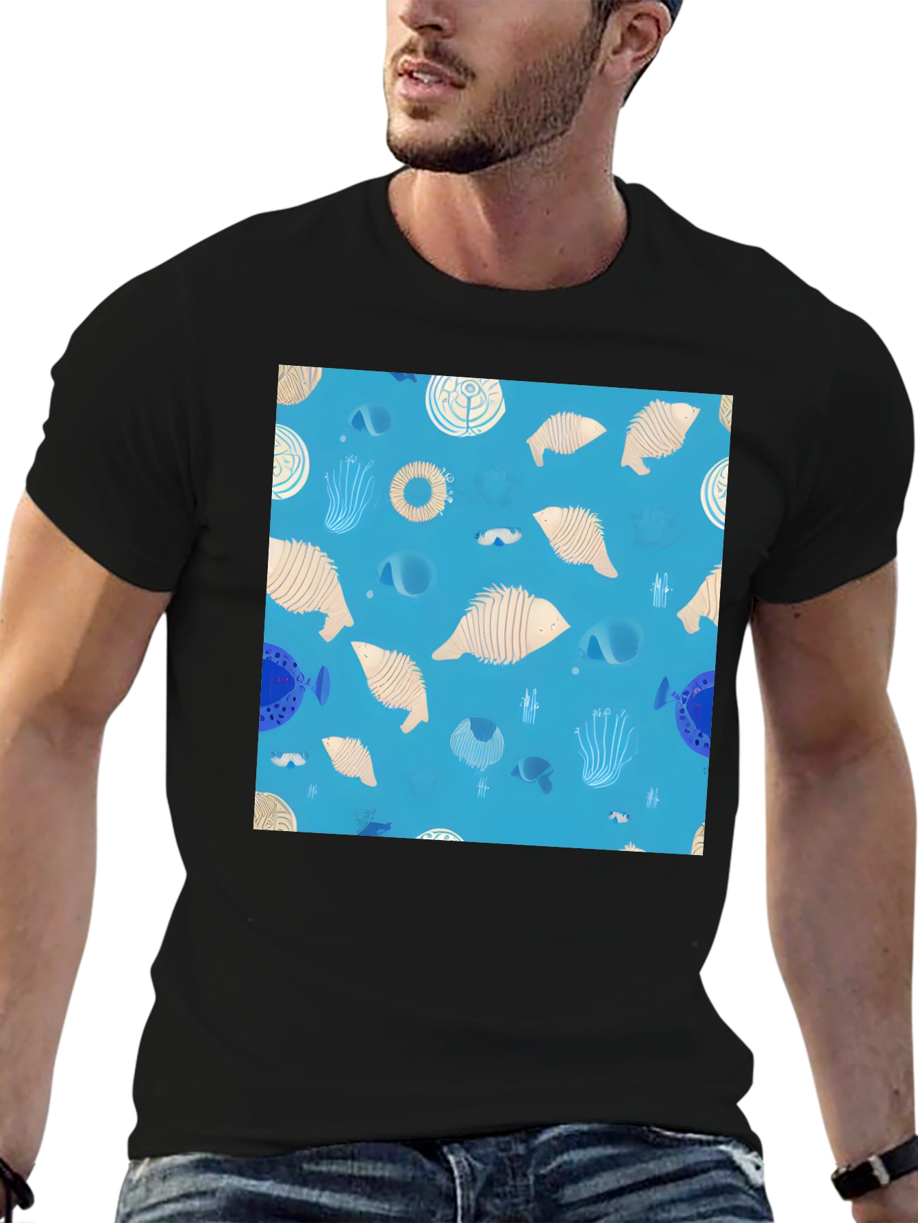 Funky Fish Pattern T-Shirt