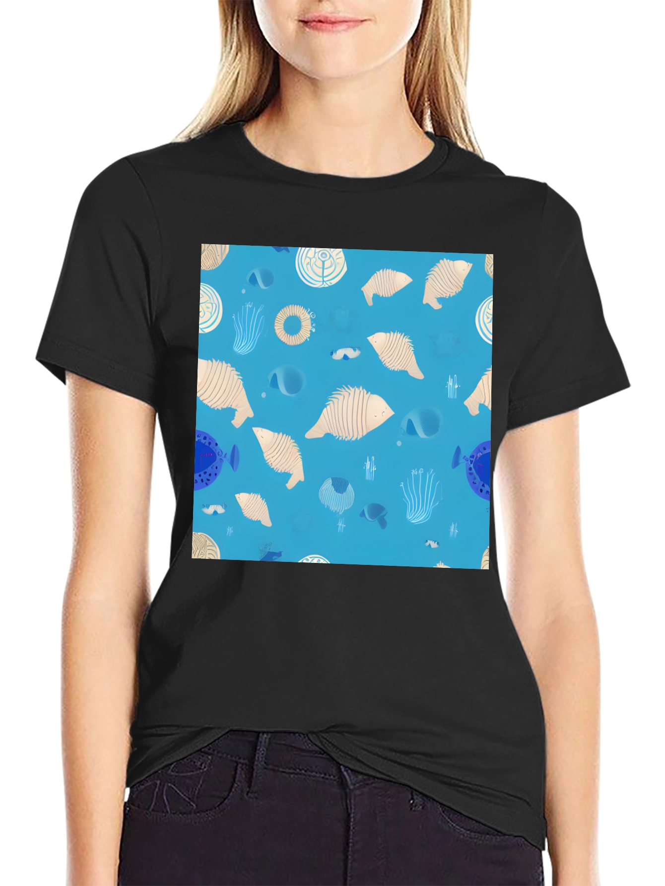 Funky Fish Pattern T-Shirt