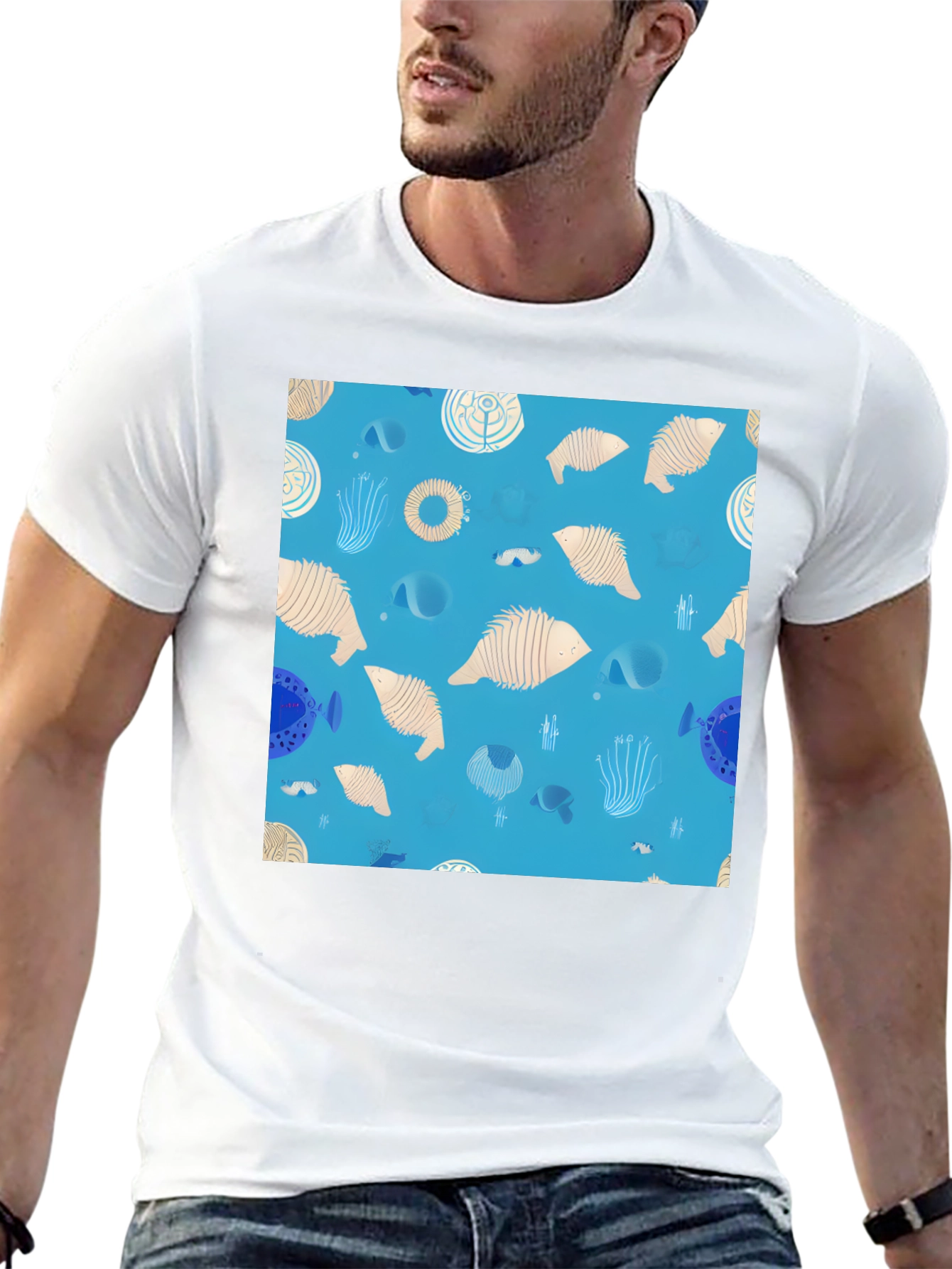Funky Fish Pattern T-Shirt