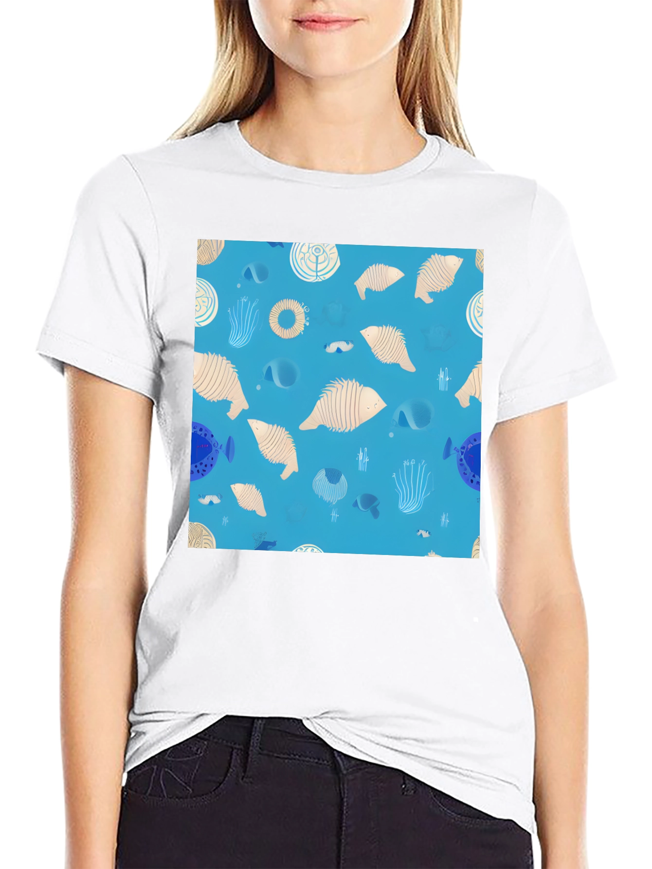 Funky Fish Pattern T-Shirt