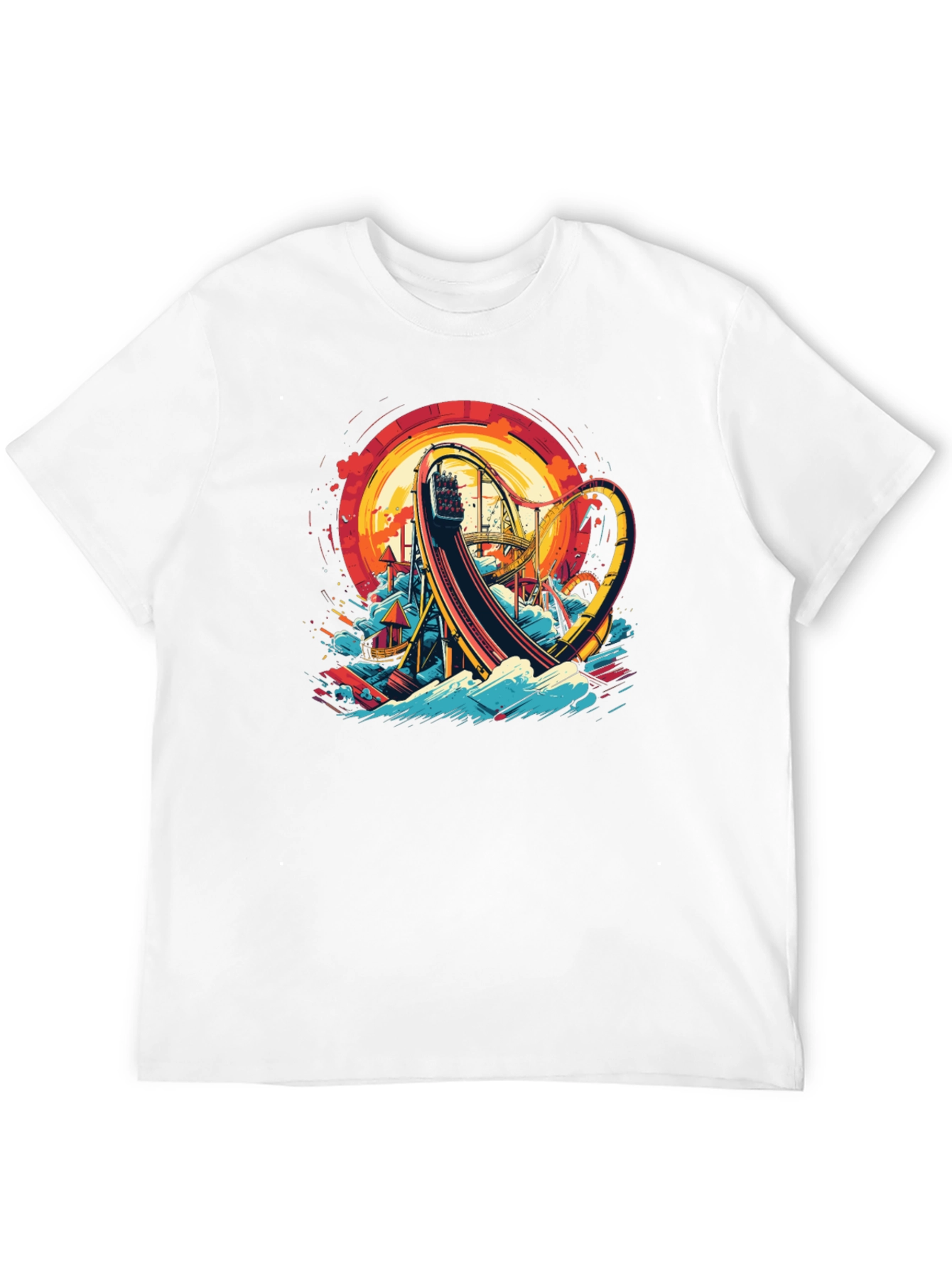 Roller Coaster Graphic T-Shirt - Thrill Ride Tee