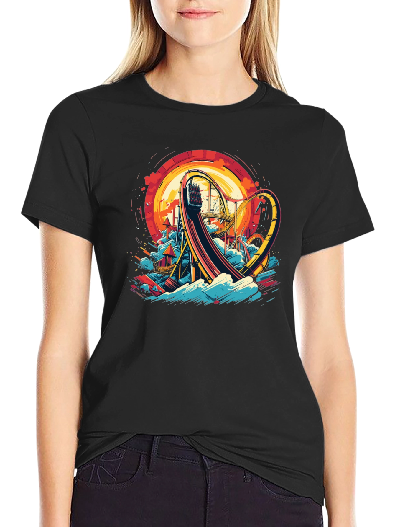 Roller Coaster Graphic T-Shirt - Thrill Ride Tee