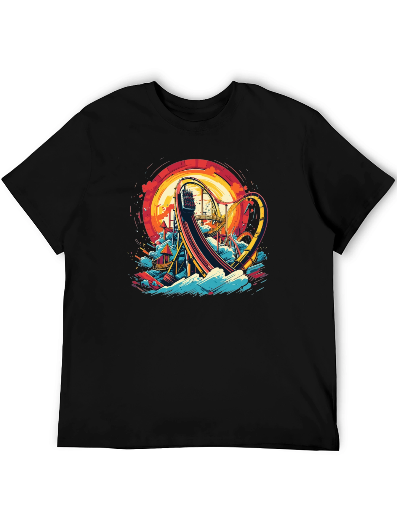 Roller Coaster Graphic T-Shirt - Thrill Ride Tee