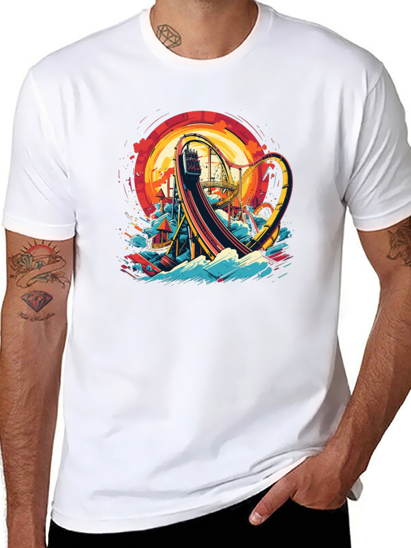 Roller Coaster Graphic T-Shirt - Thrill Ride Tee