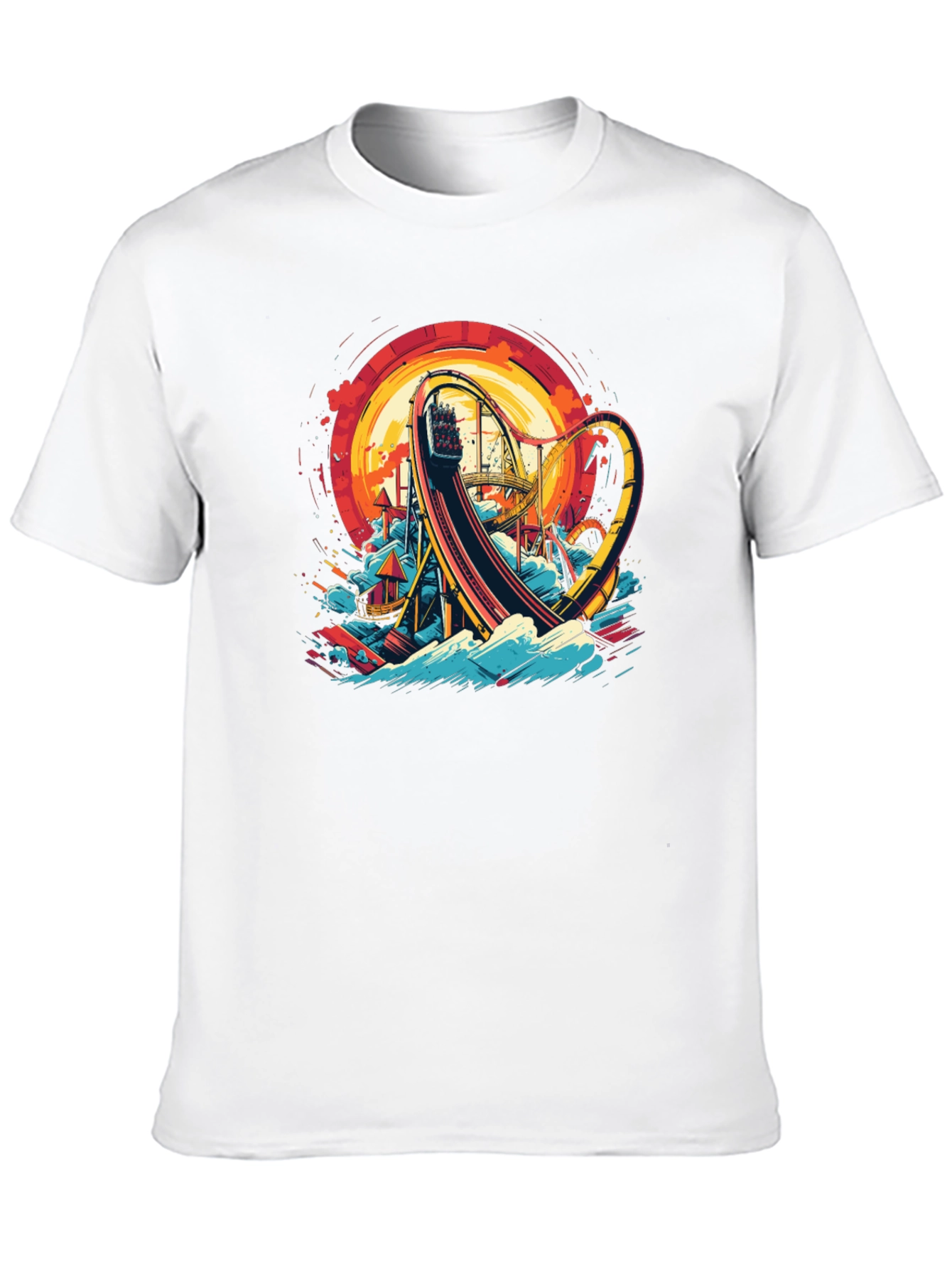 Roller Coaster Graphic T-Shirt - Thrill Ride Tee