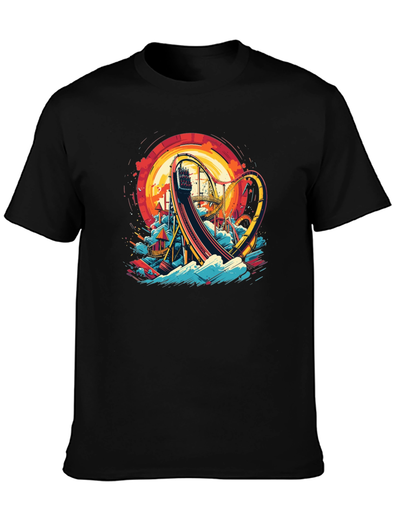 Roller Coaster Graphic T-Shirt - Thrill Ride Tee